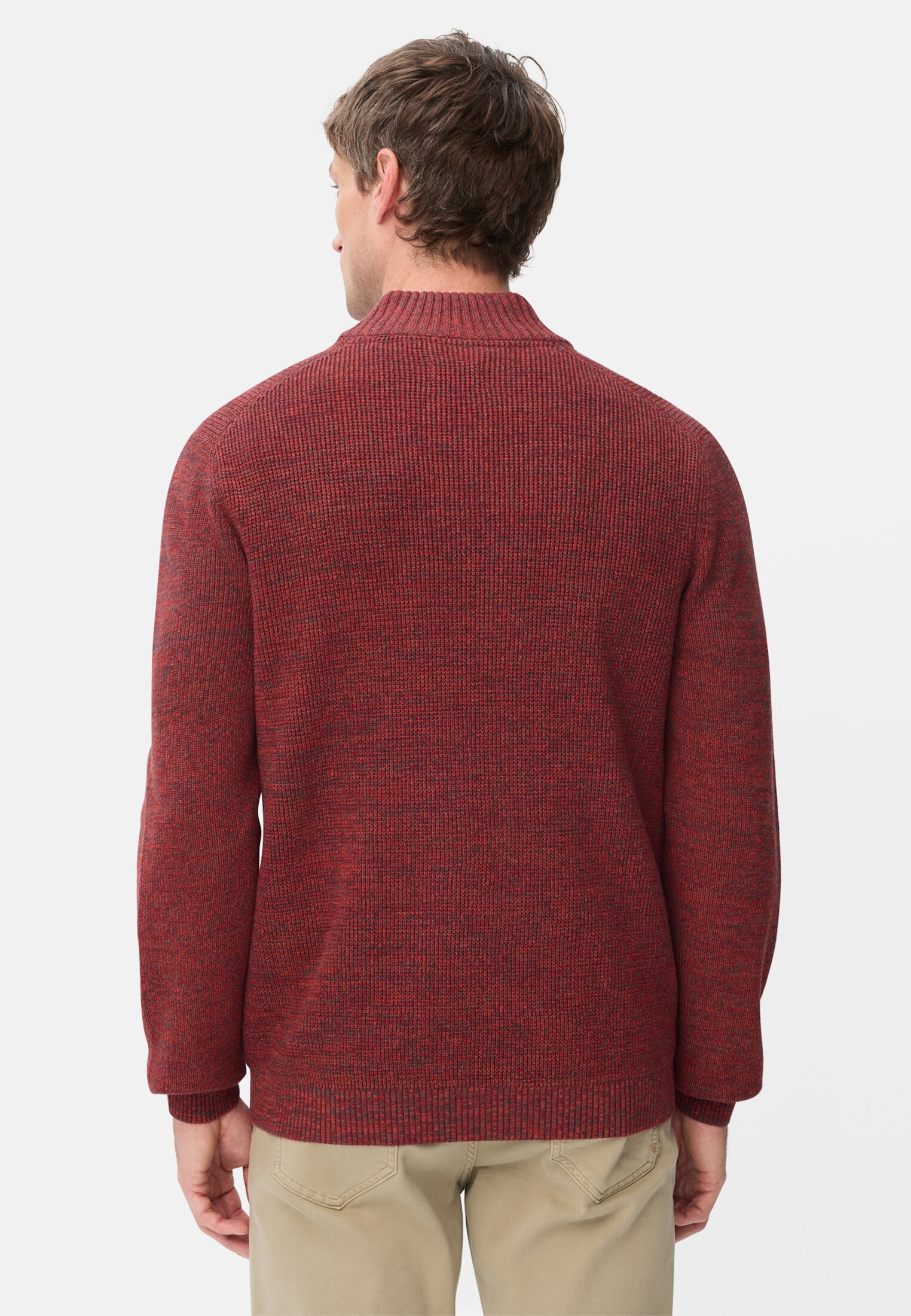Men Knitted troyer in marled look Terrarot worn back