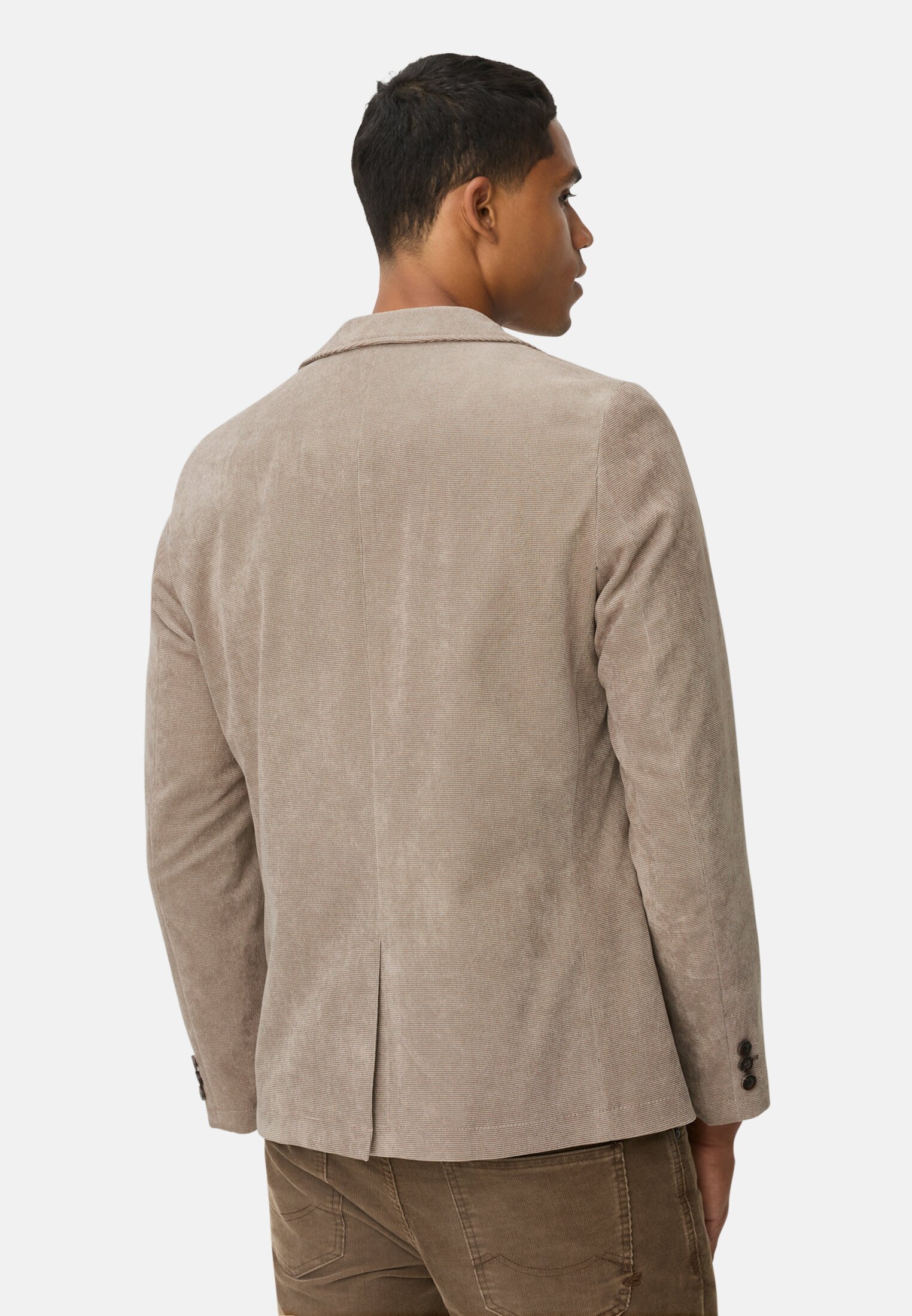 Men Jacket with inside pocket and stretch comfort Beige worn back