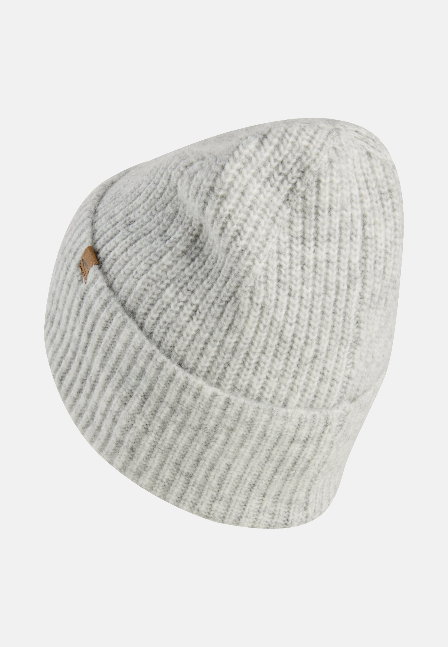 Women Knit beanie in soft material Gray frontal back