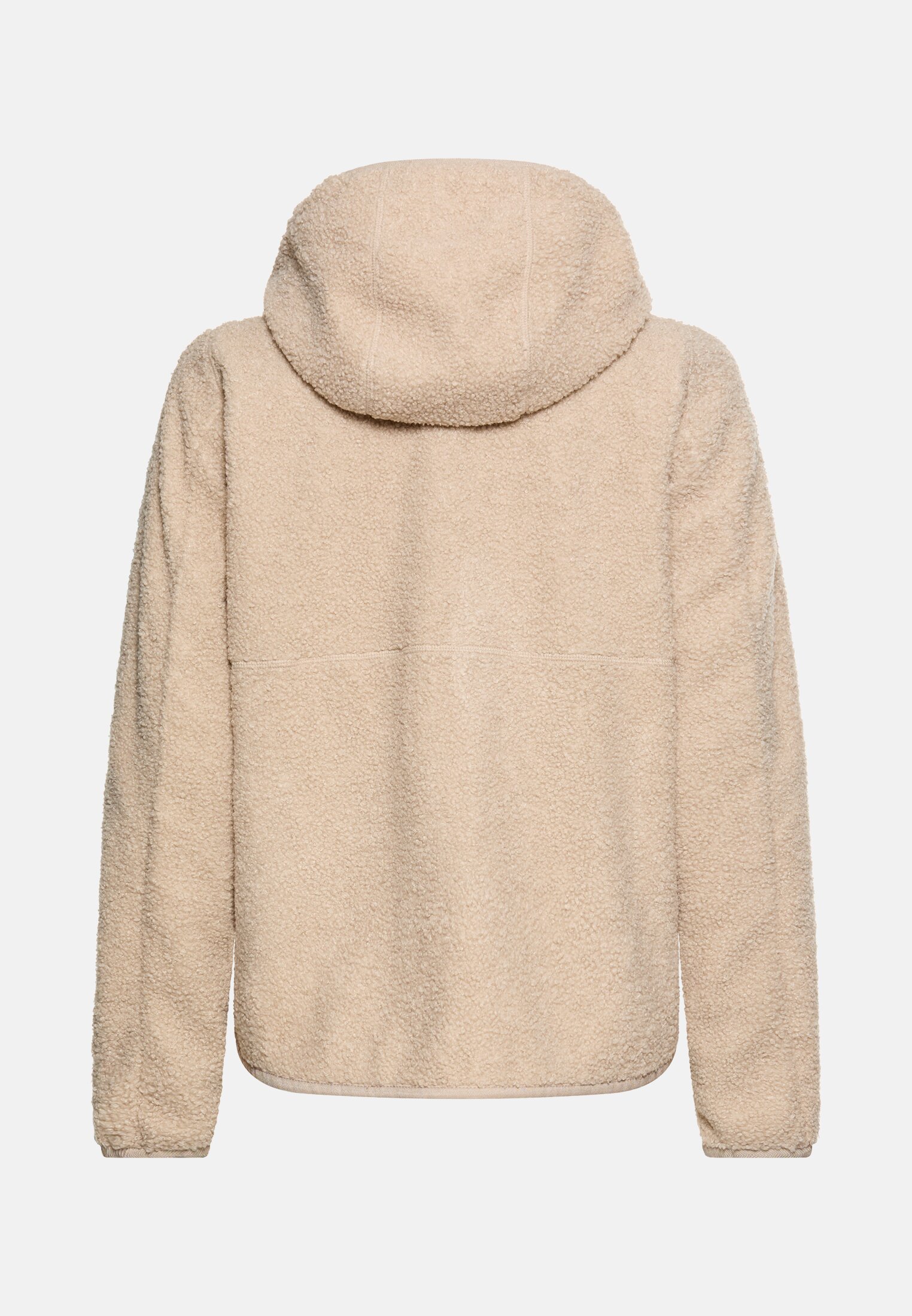 Damen Teddyjacke mit wärmenden Taschenfutter Hafer frontal hinten