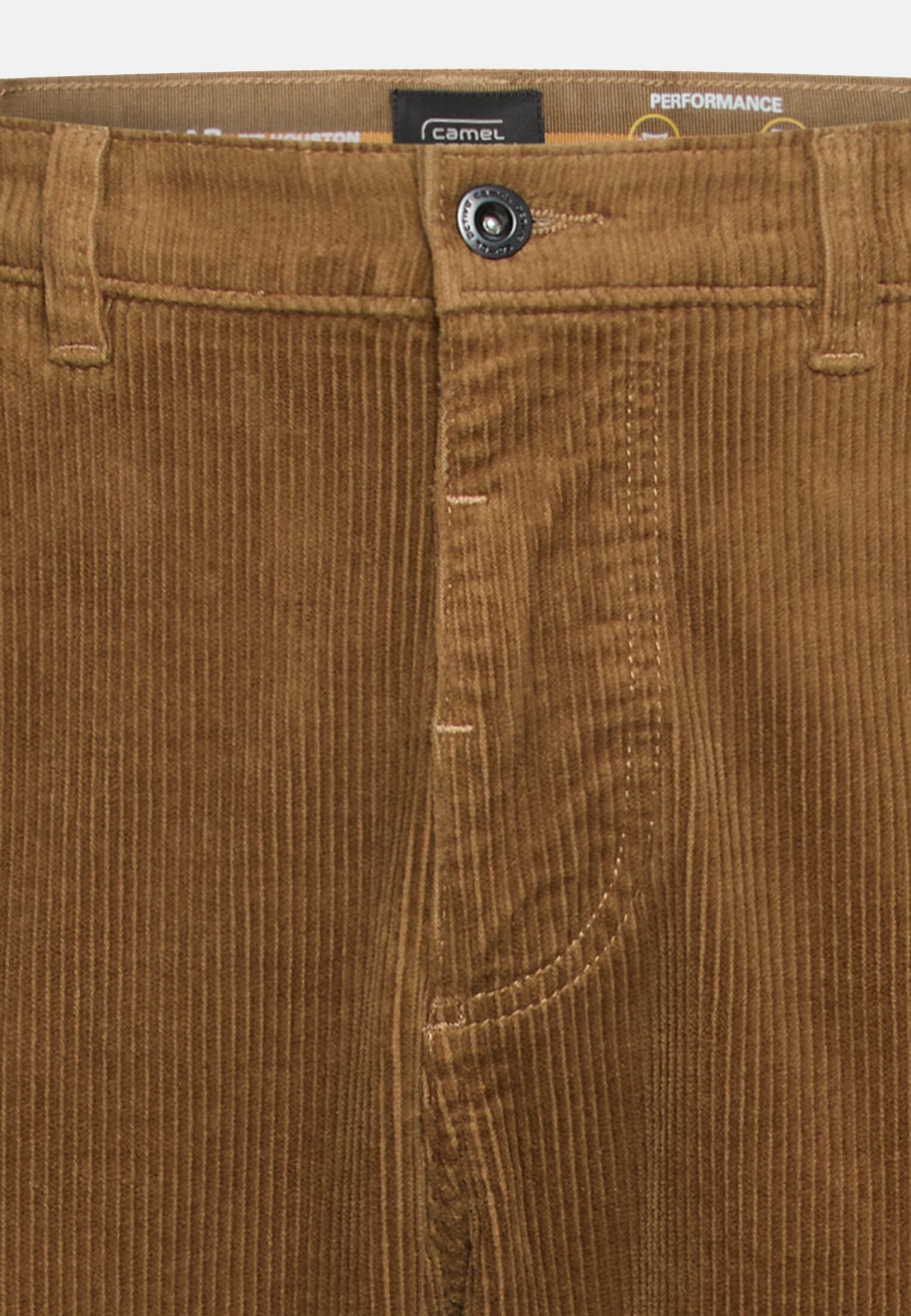 Herren Regular Fit Cord Chino Sepiabraun vorne nah