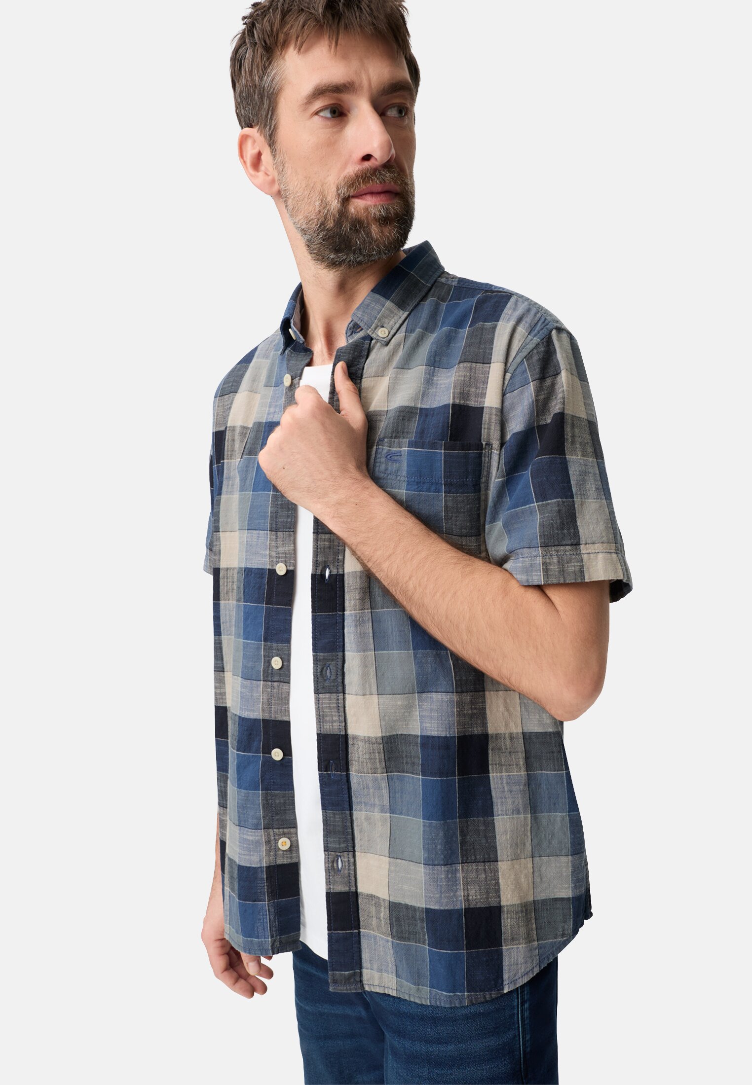 Heren Geruit overhemd van puur katoen gedragen emotional