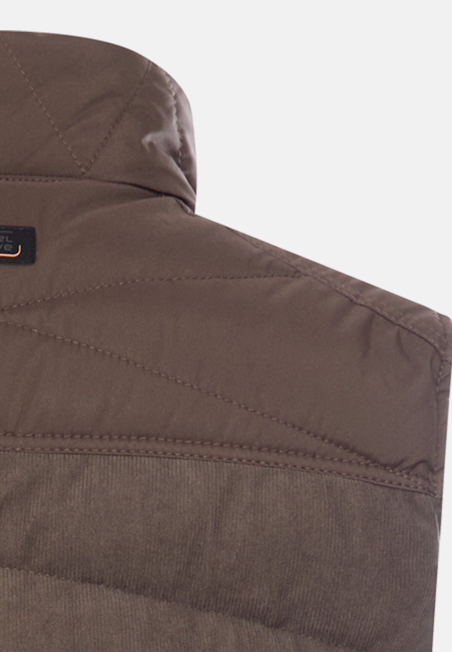 Men Lined corduroy vest with interior pockets Dark Brown close back