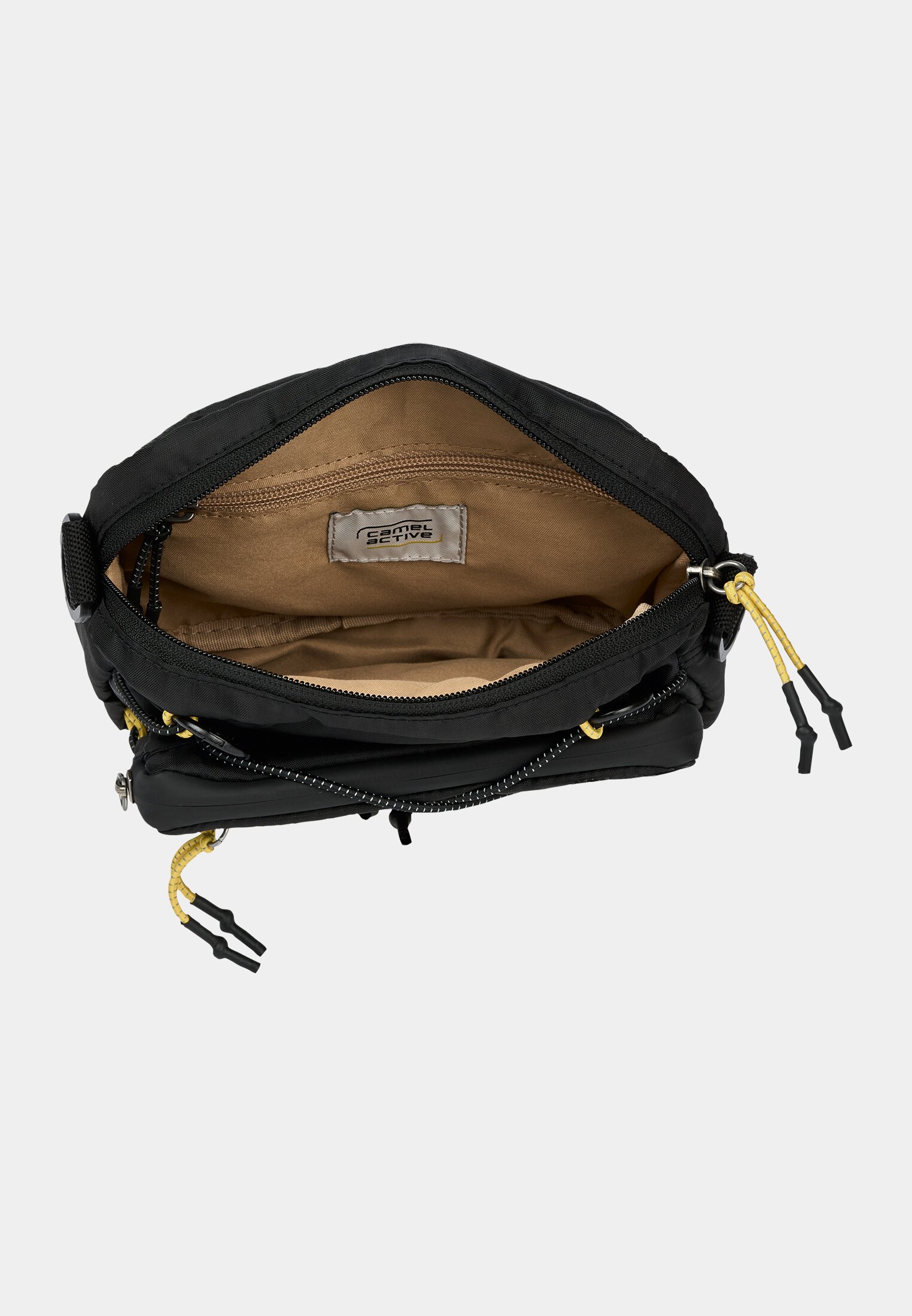 Herren Shores Kamera Tasche mit reflektierenden Elementen Schwarz vorne nah