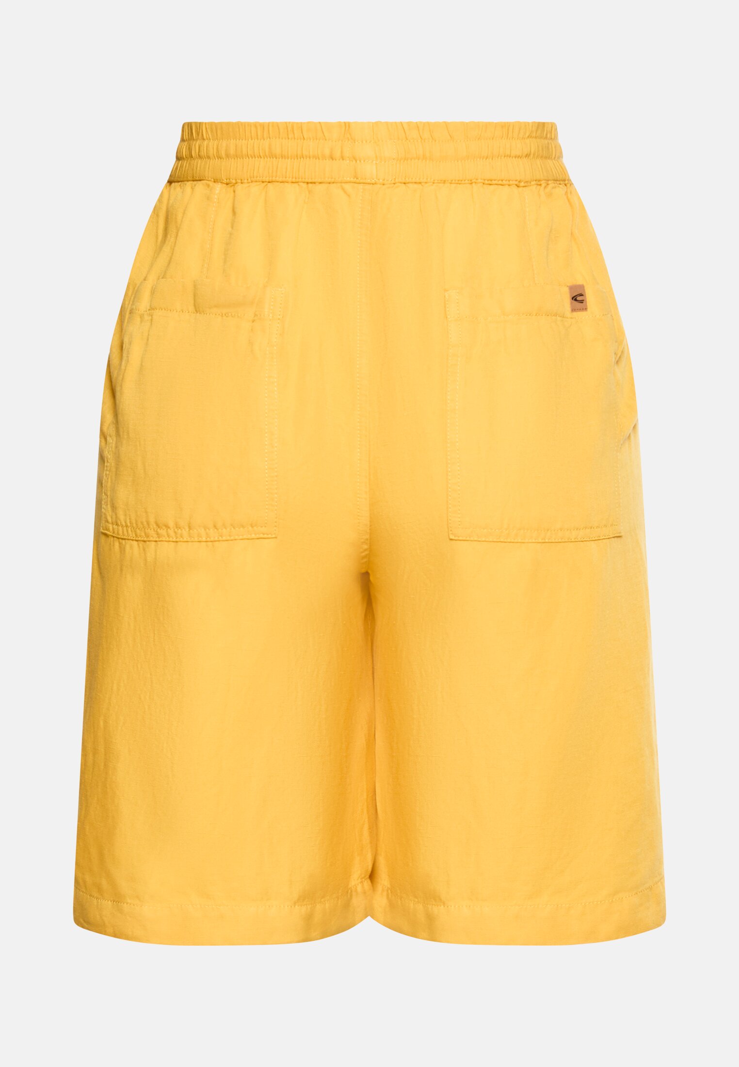Women Bermuda shorts with drawstring Yellow frontal back