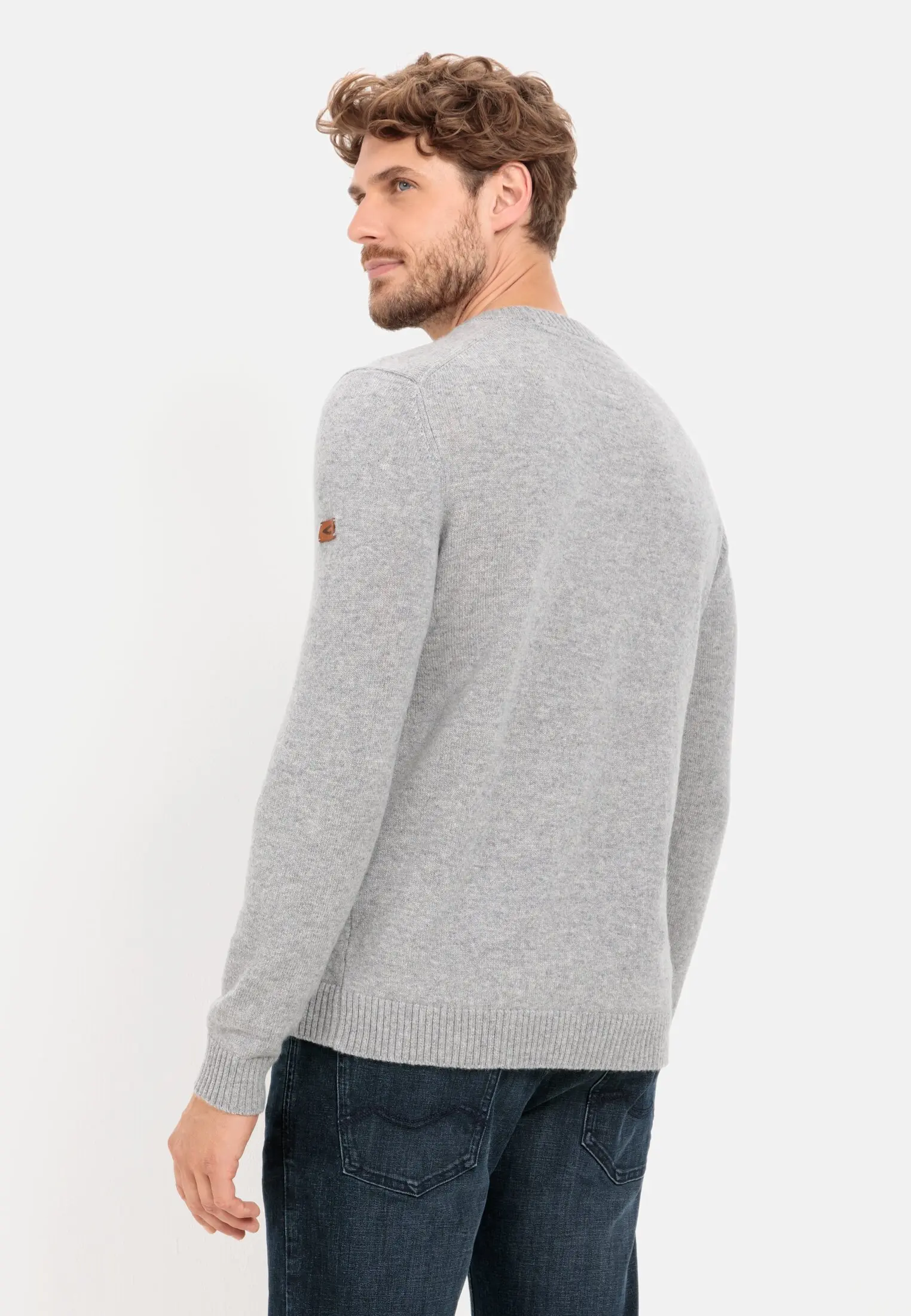 Feinstrickpullover für Herren in Hellgrau | L