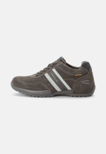 Herren Sneaker aus Spaltleder mit Mikrofaserelementen Grau frontal vorn