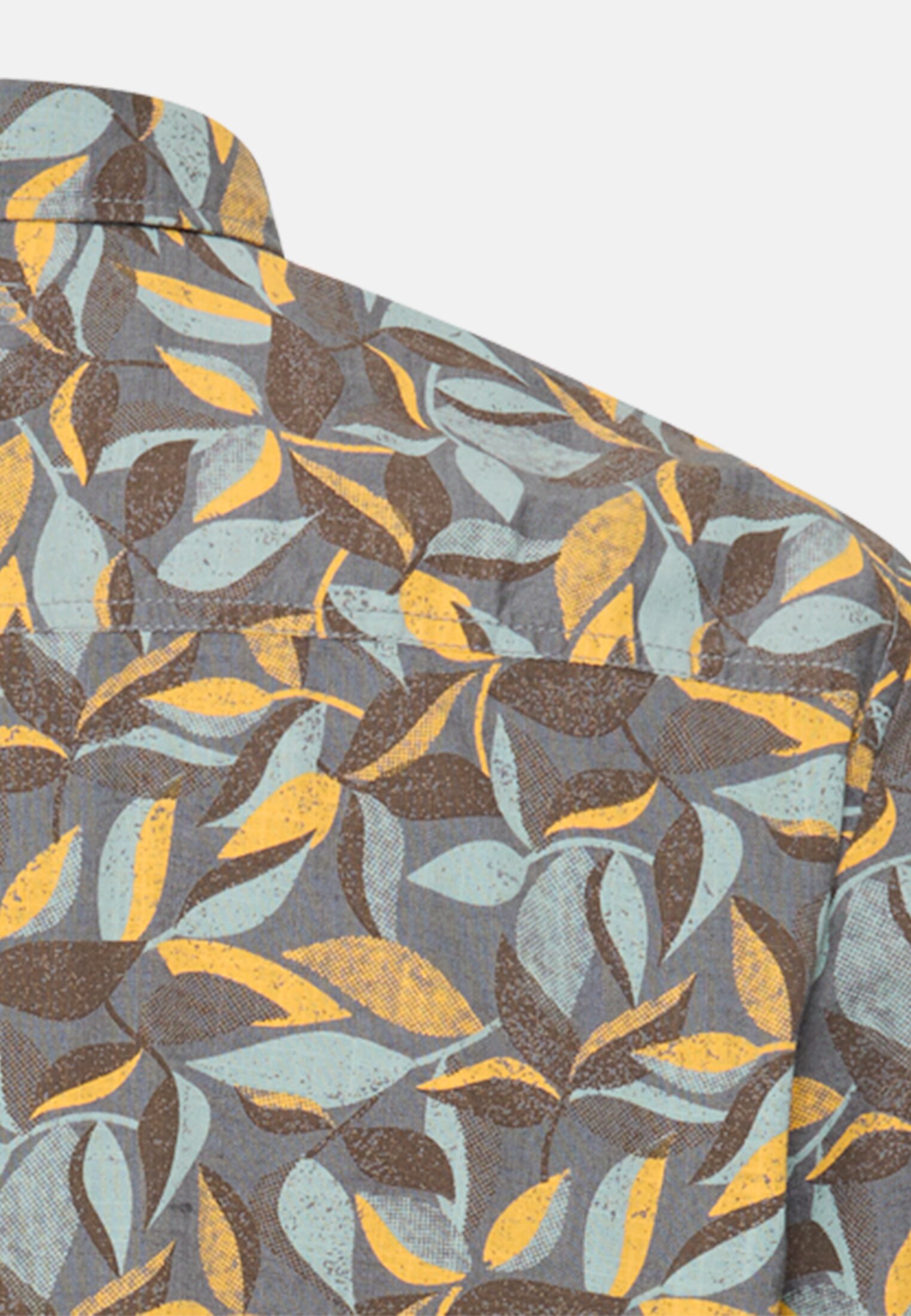 Men Short-sleeved shirt made of pure cotton Sun Yellow close back