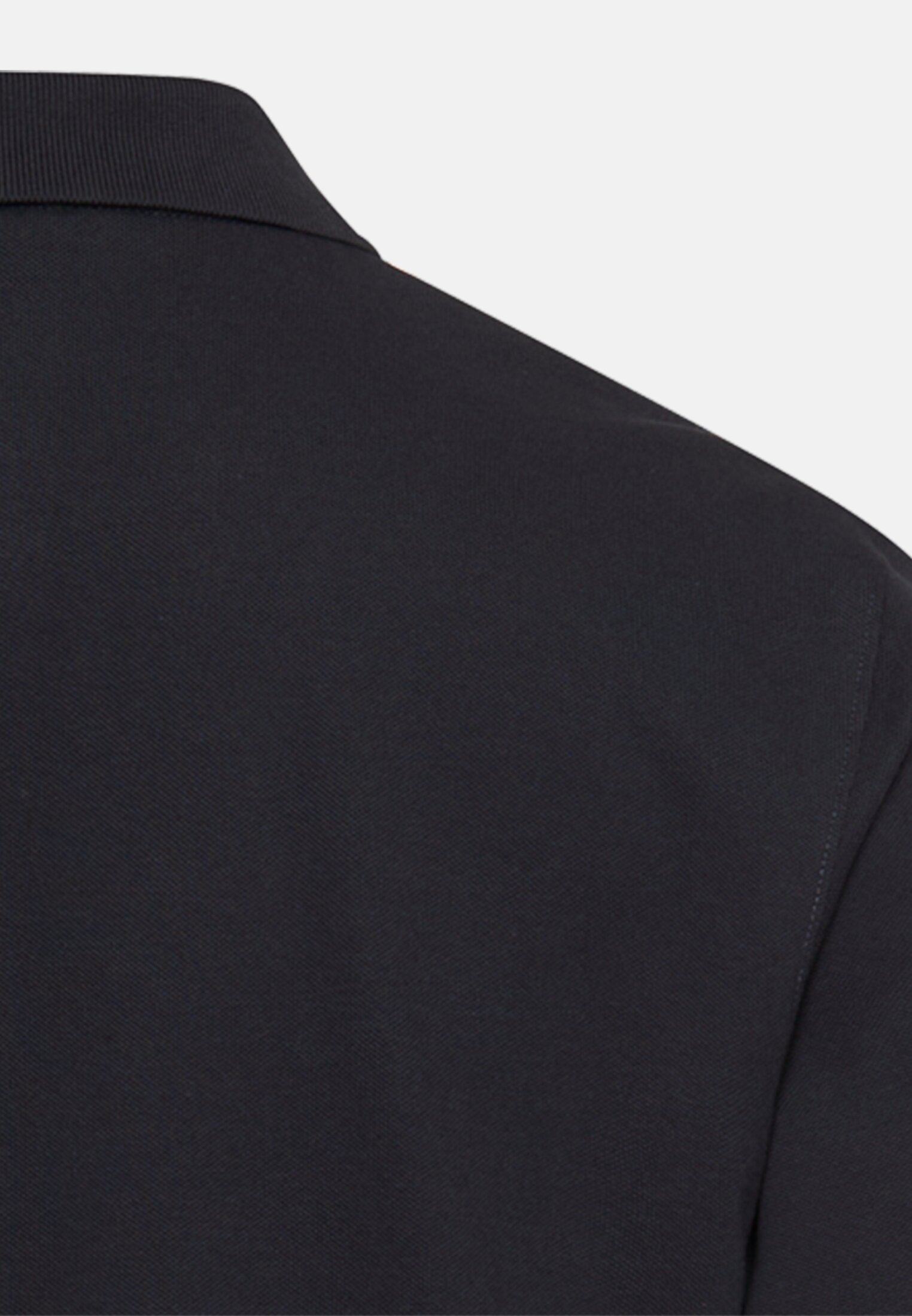 Herren Poloshirt mit Kontrastdetails Navy hinten nah