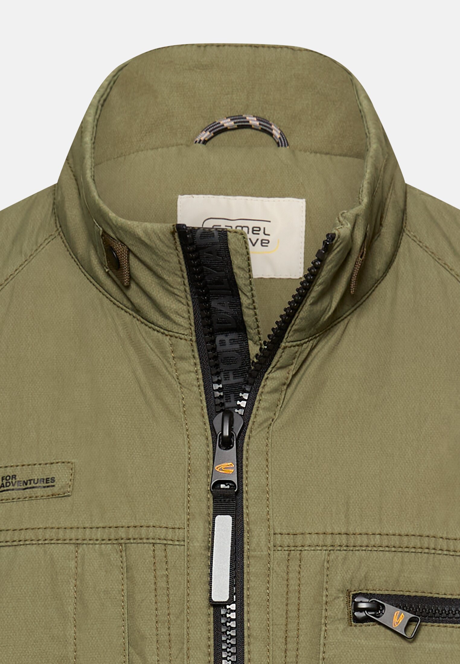 Heren Blouson with stand-up collar Olijfgroen front dichtbij