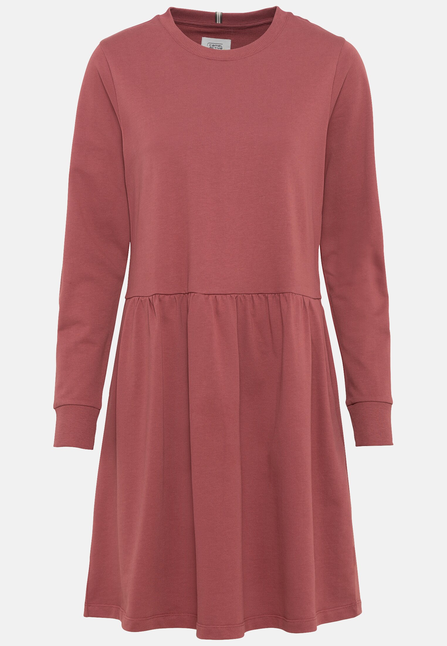 Damen Sweatkleid aus Organic Cotton Rot Braun frontal vorn