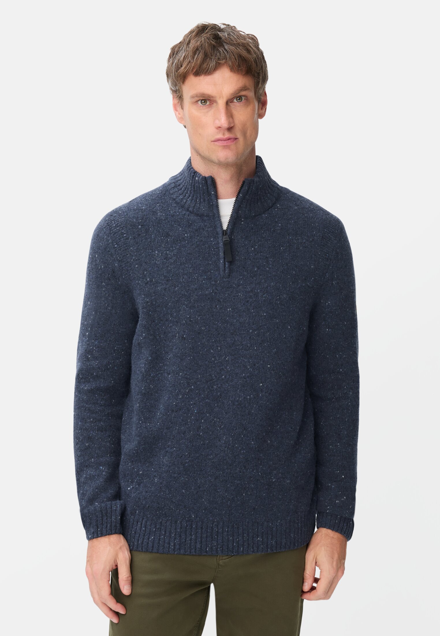 Heren Trui met col Donkerblauw gedragen voor