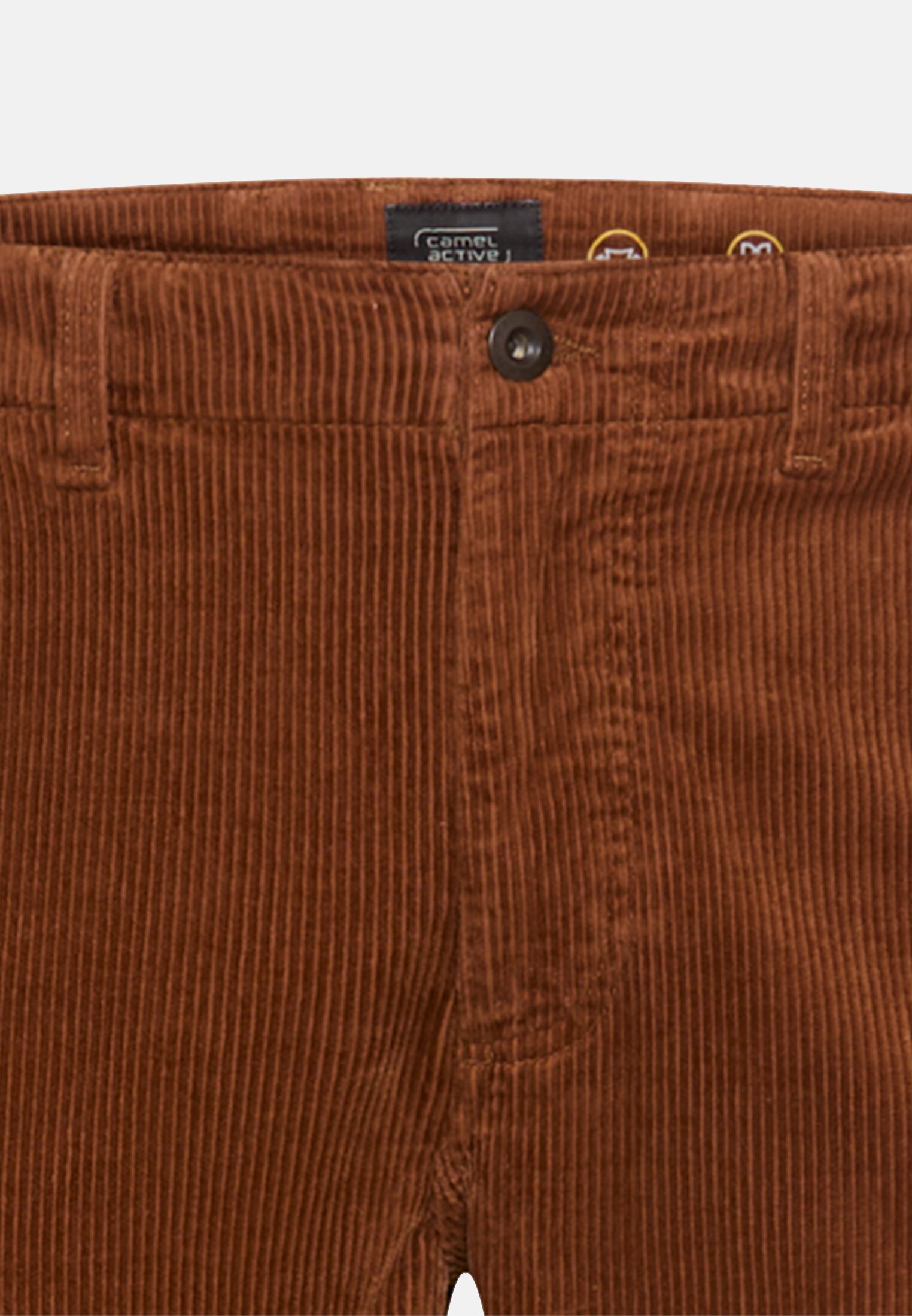 Herren Regular Fit Chino Hose aus Cord Zimt vorne nah
