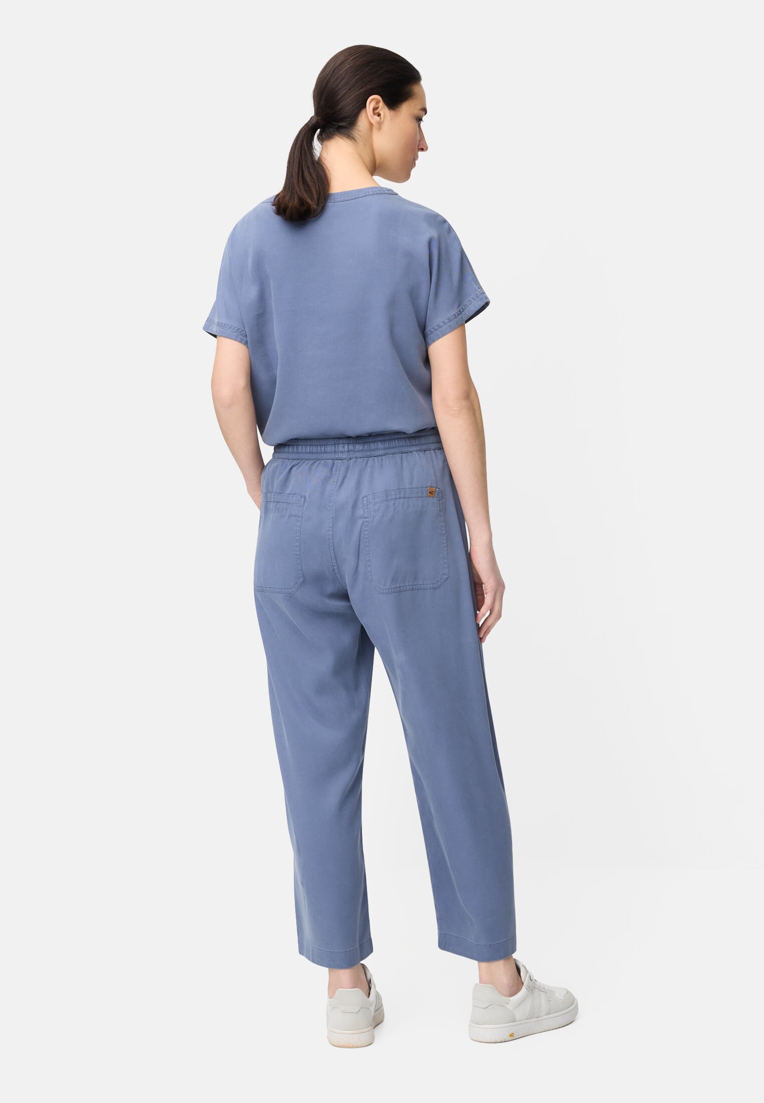 Damen Culotte mit Tunnelzug Ozeanblau getragen hinten