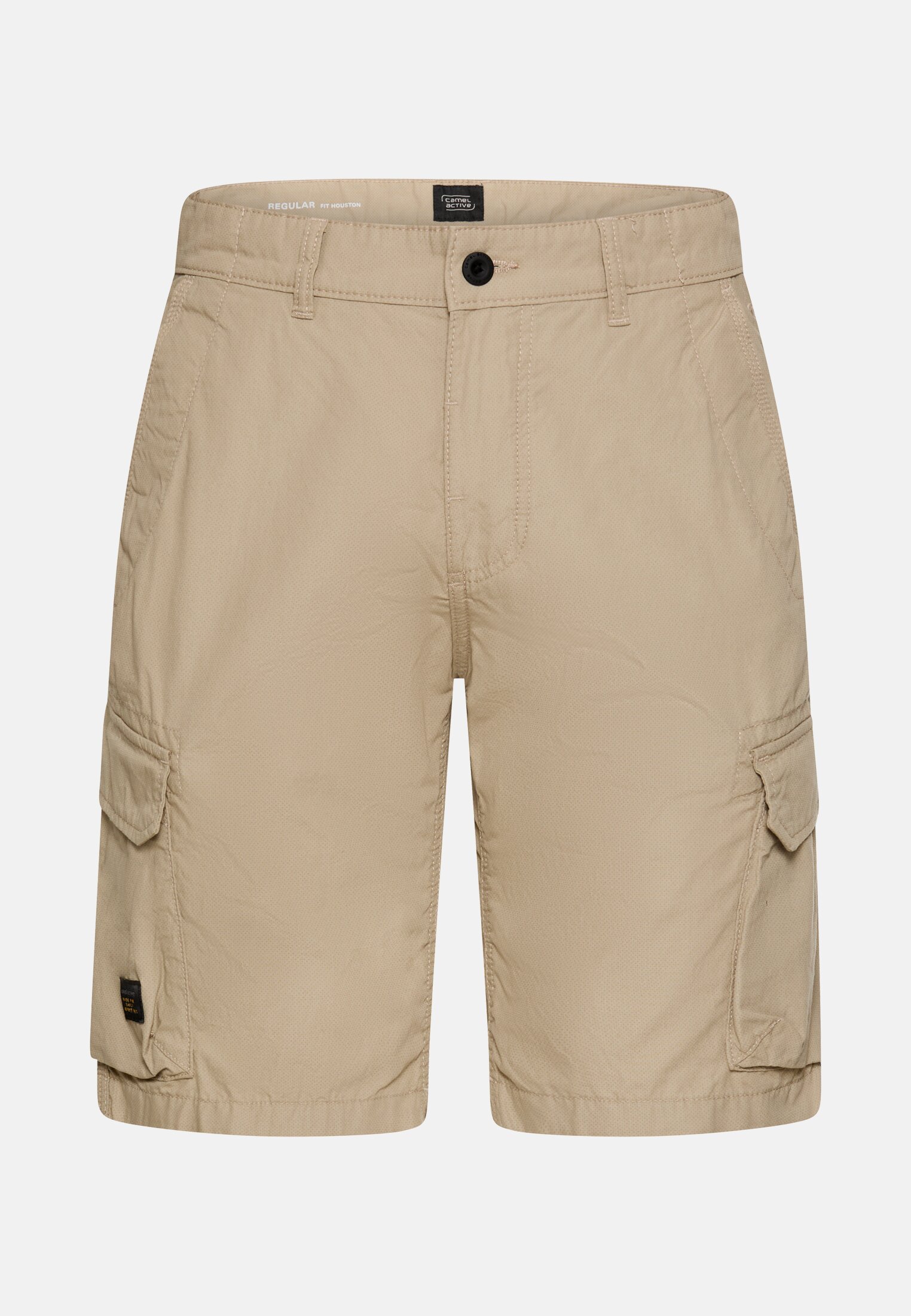 Herren Cargoshorts aus reiner Baumwolle Beige frontal vorn