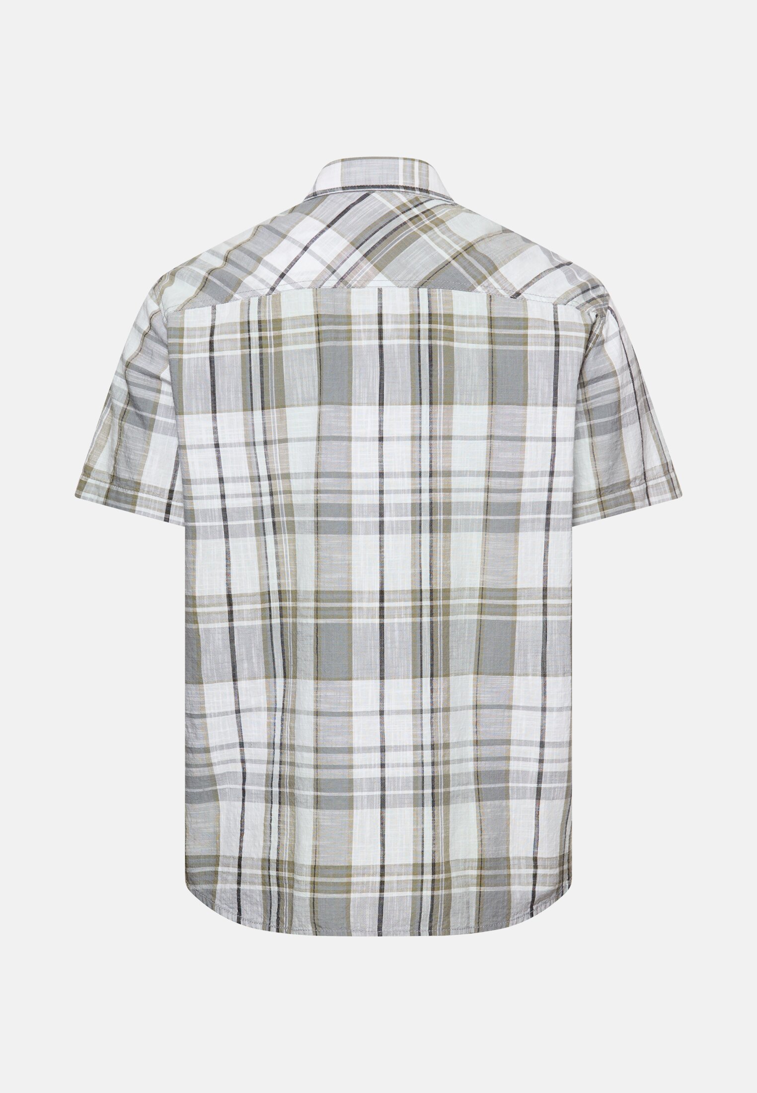 Men Check shirt made from 100% cotton Grey frontal back