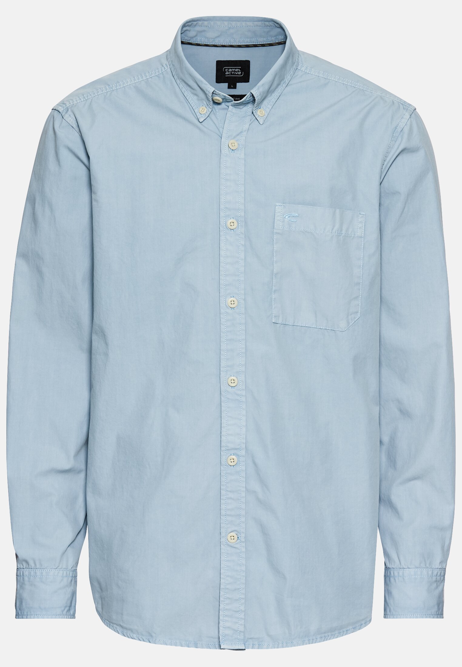 Men Cotton shirt with chest pocket Blue frontal front