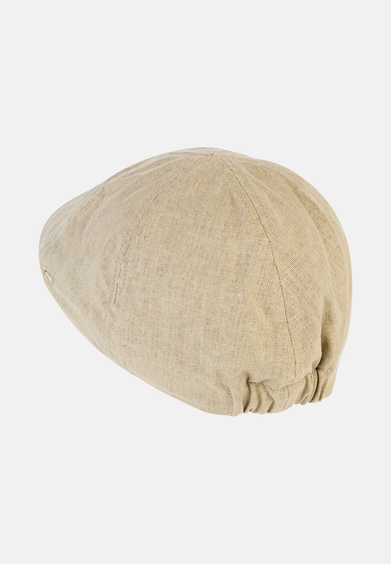 Herren Flat Cap mit Gummizug Beige frontal hinten
