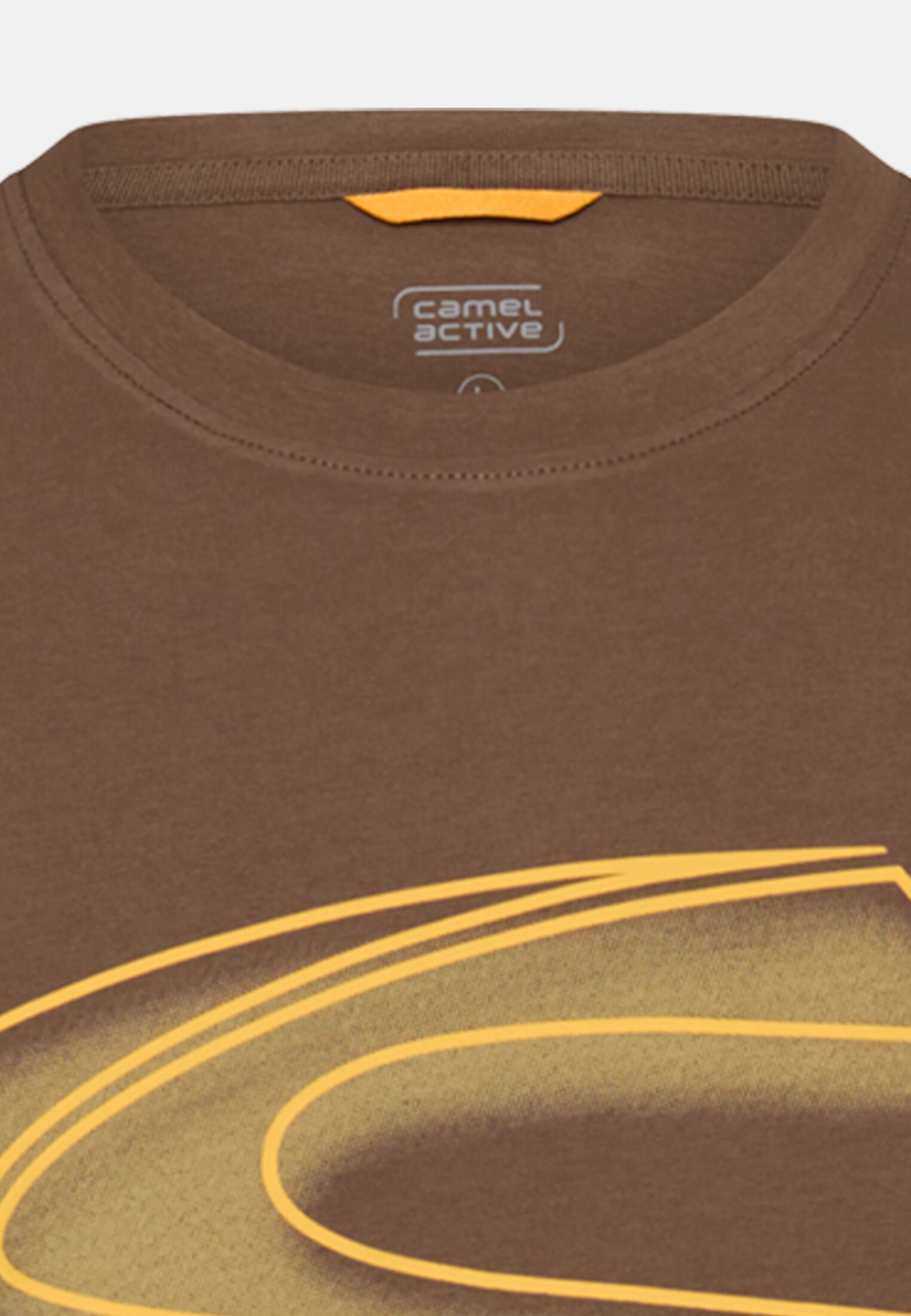 Men T-shirt with print Mud Brown front close