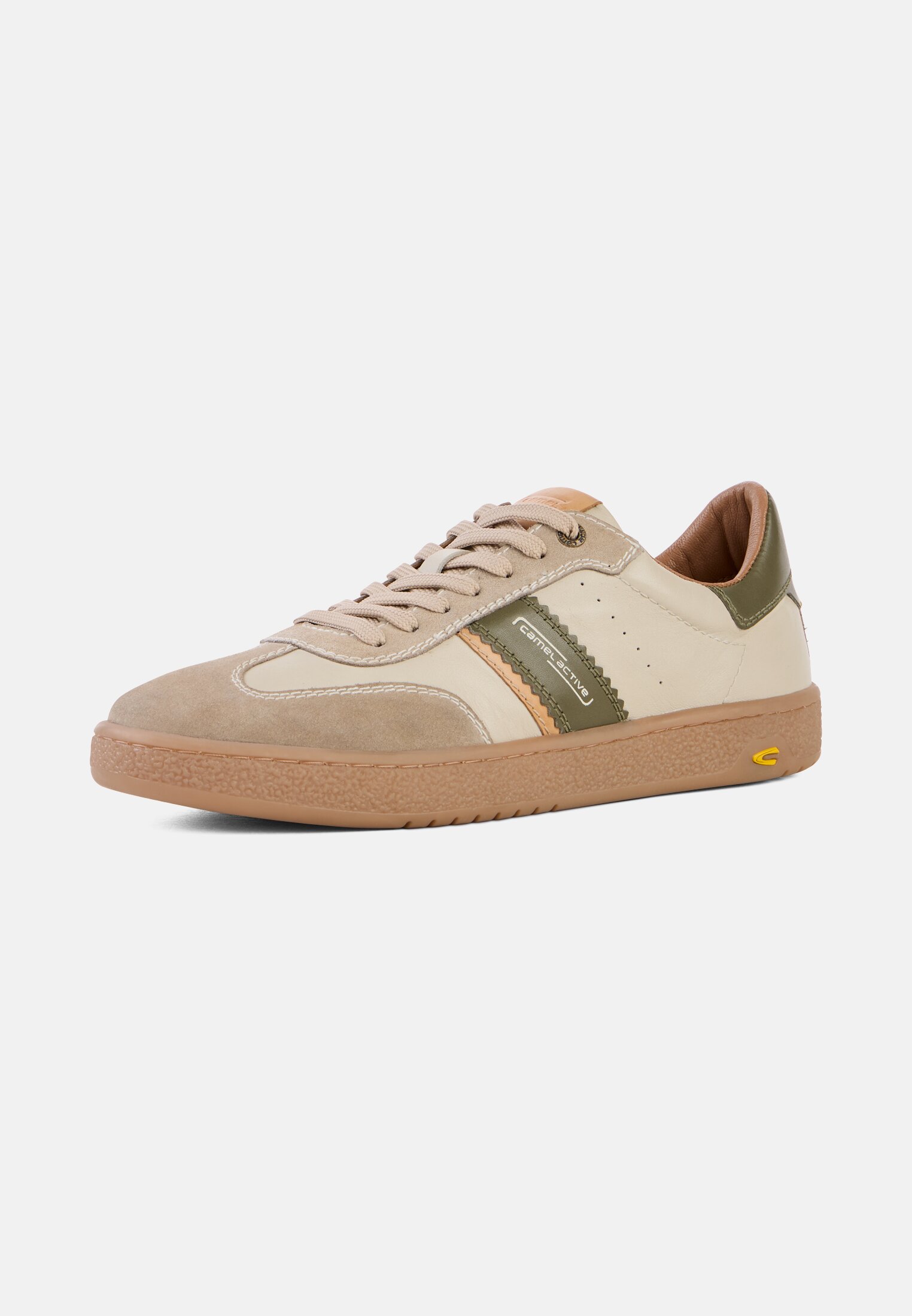 Heren Sneakers met kleurrijke designelementen Beige frontaal achter