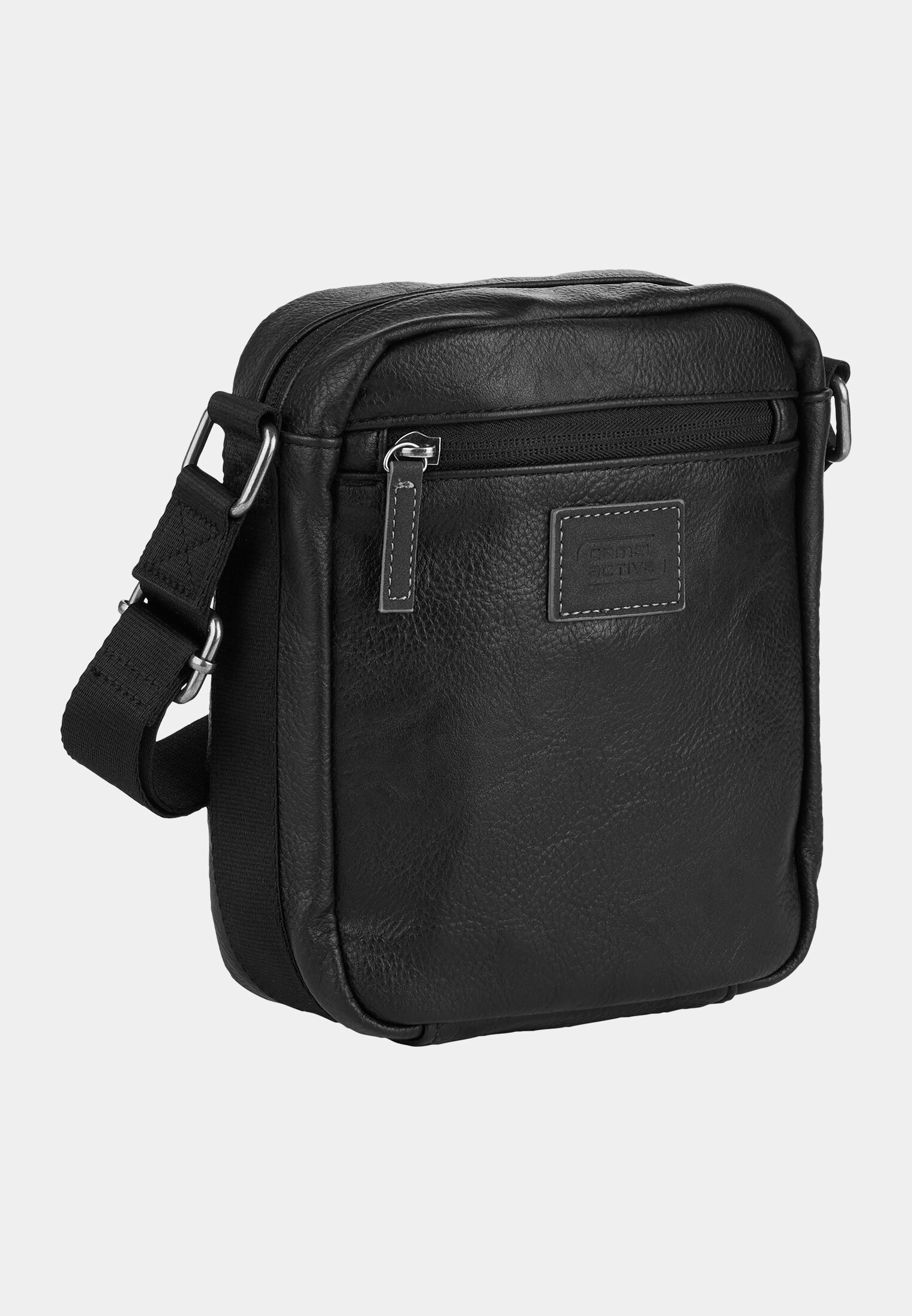 Herren TRACES Umhängetasche mit verstellbarem Schulterriemen Schwarz frontal hinten