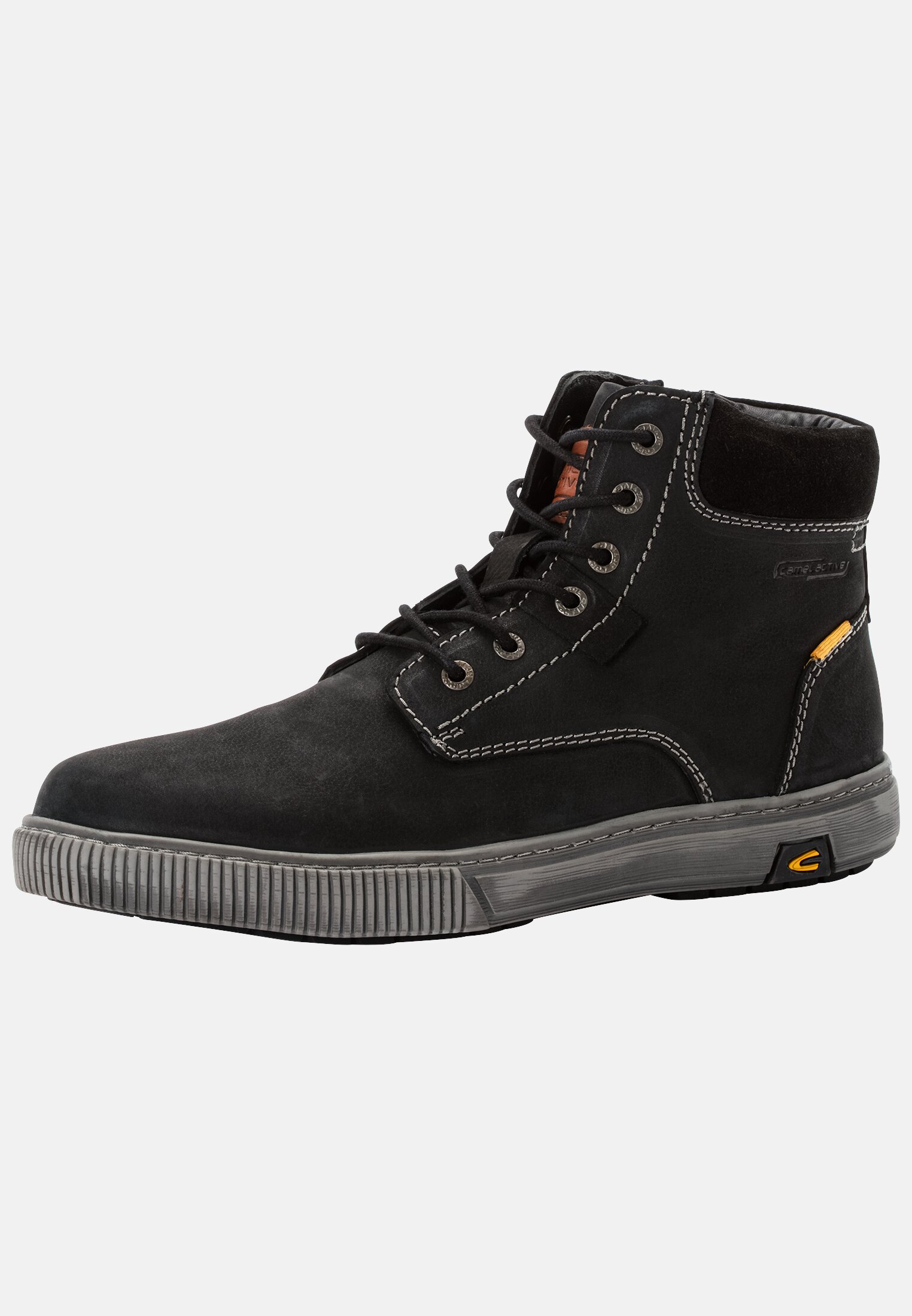 Men MOON leather lace-up boots Black