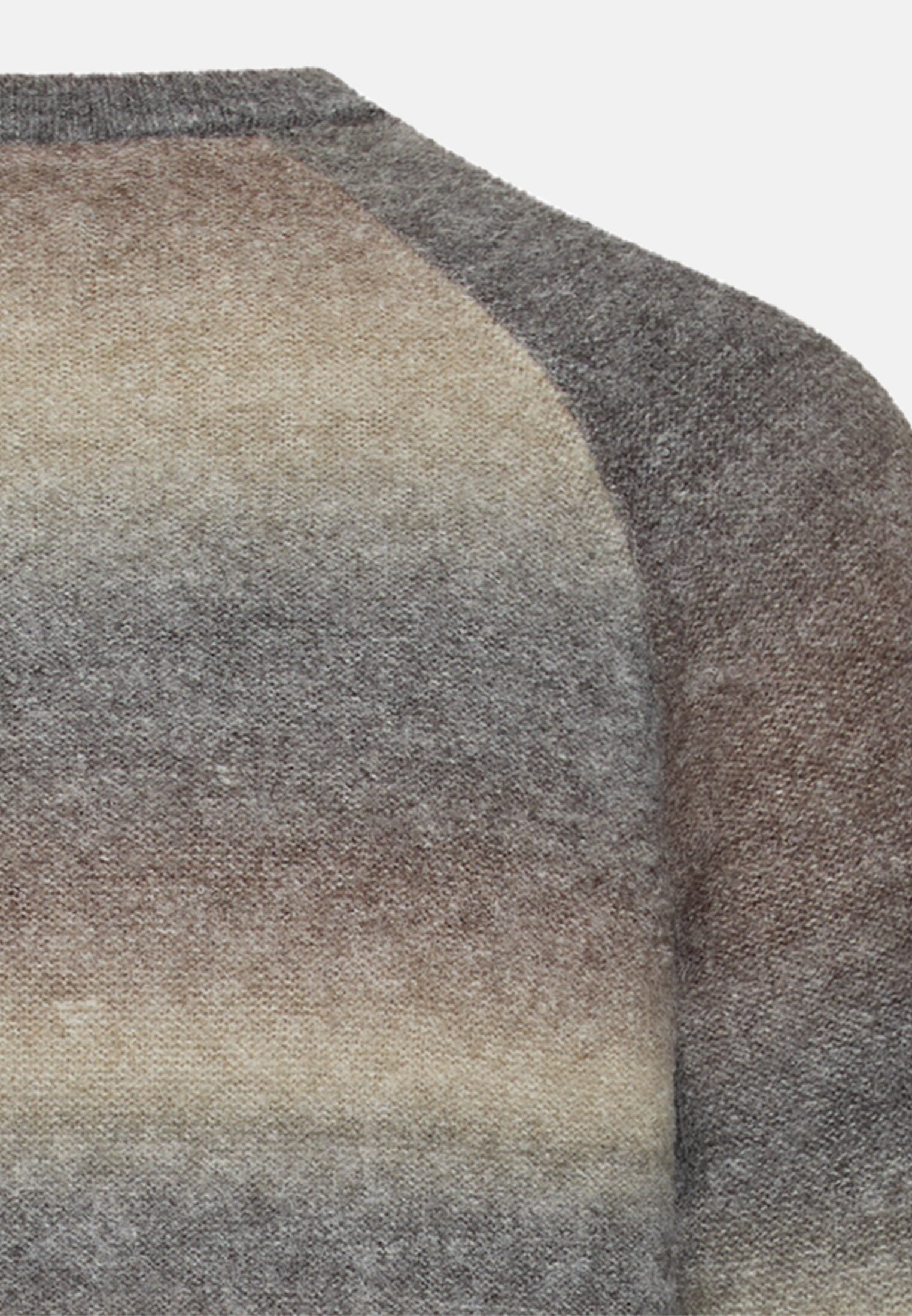 Herren Leichter Pullover mit Raglanärmeln Graugrün hinten nah
