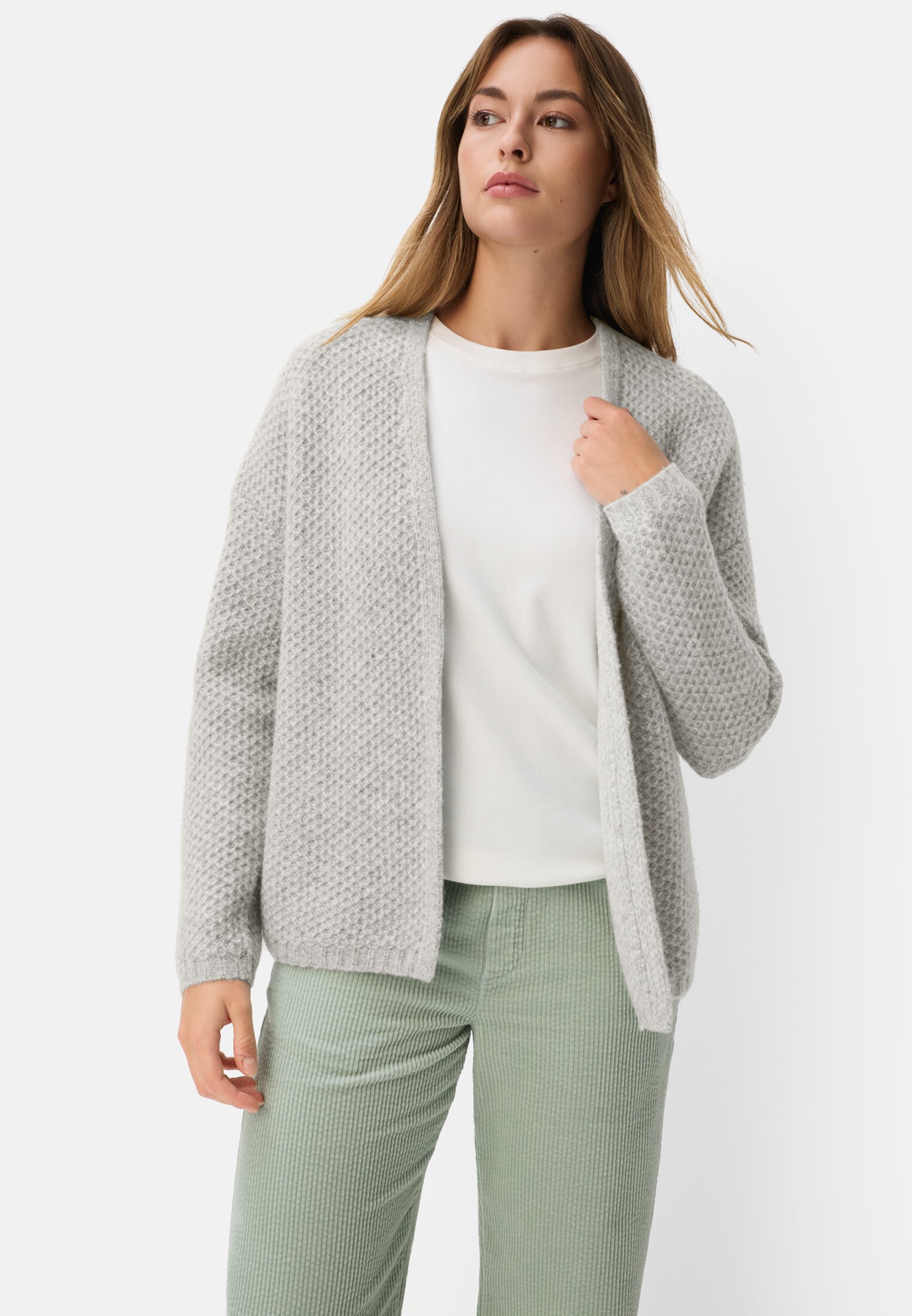 Vrouwen Vest met boxy pasvorm Grijs gedragen emotional