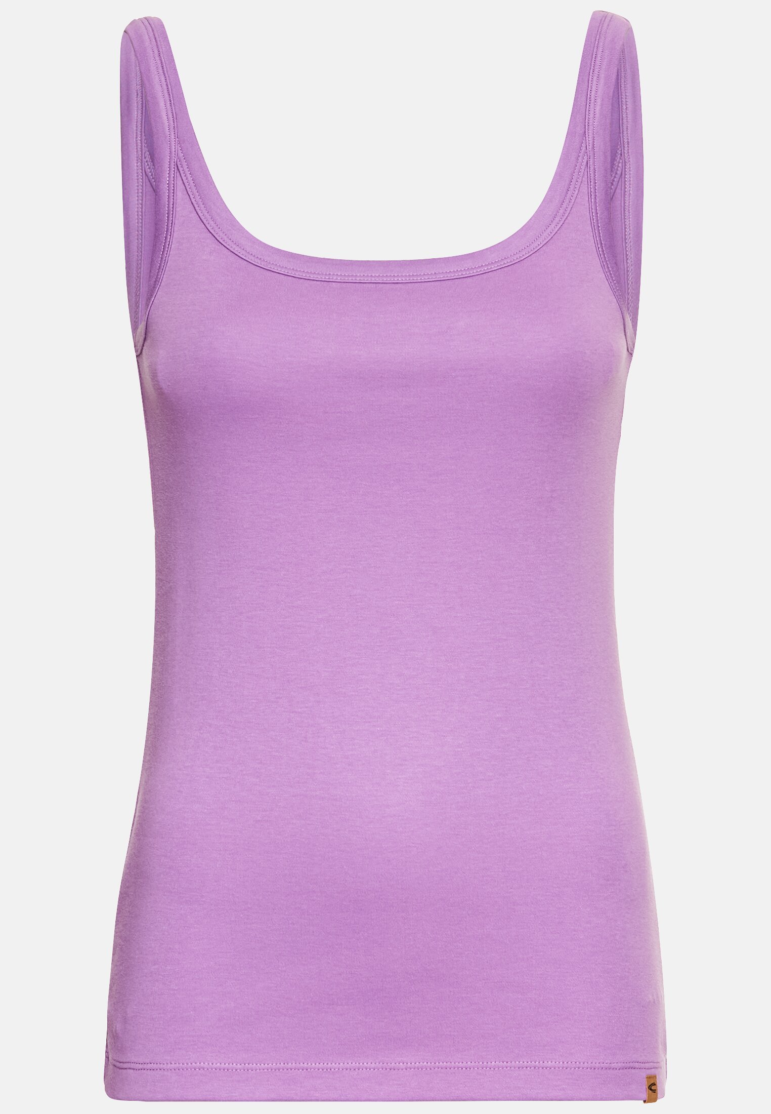 MI_309605-5T73-59_0G-00 Damen Basic Top aus reiner Baumwolle Lila frontal vorn