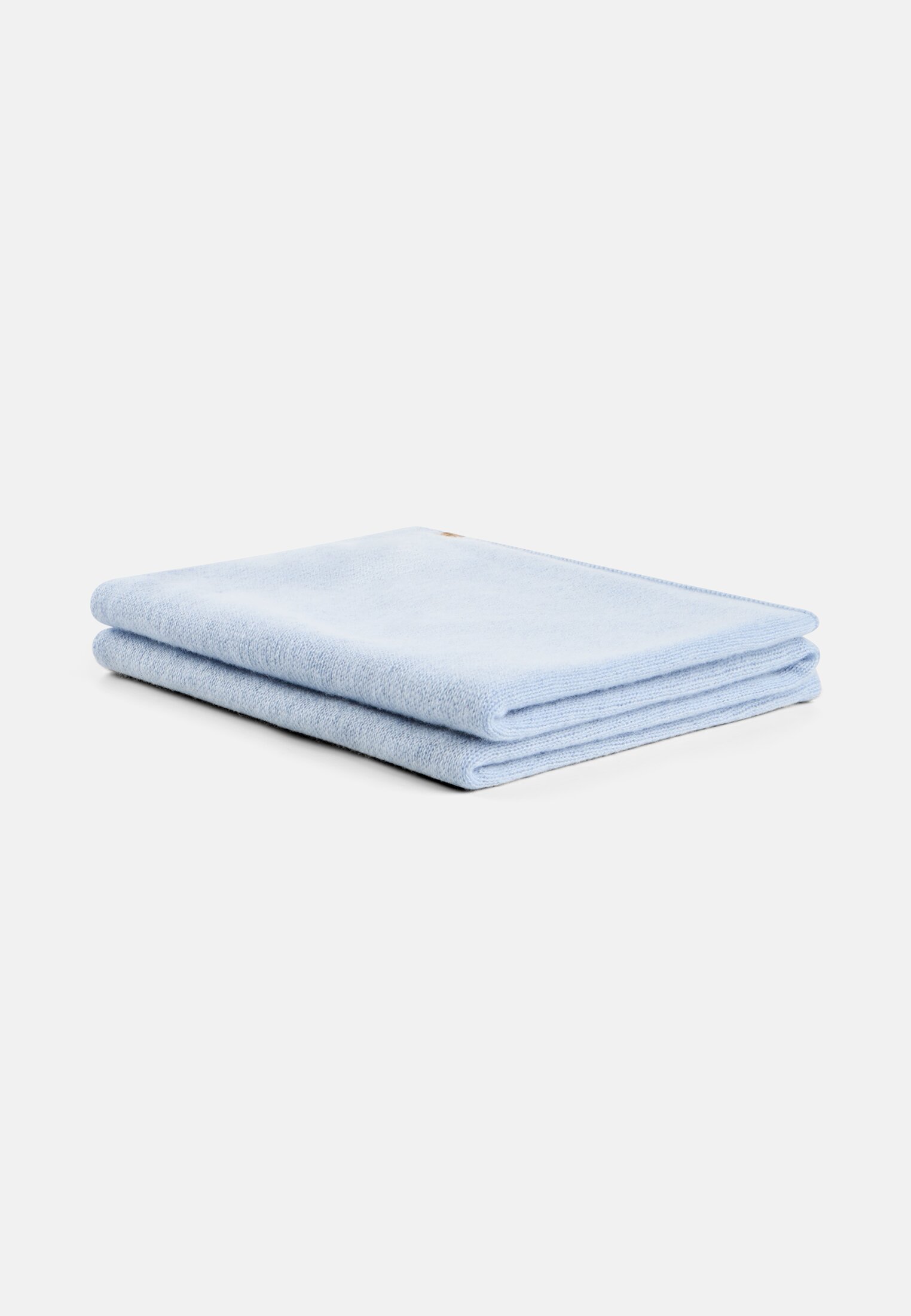 Damen Strickschal aus 100 % Kaschmir Hellblau frontal oben