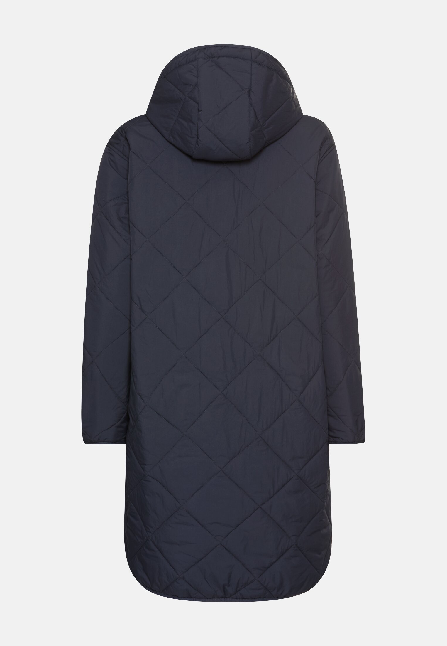 Women Water-repellent parka with two-way zip Dark blue frontal back