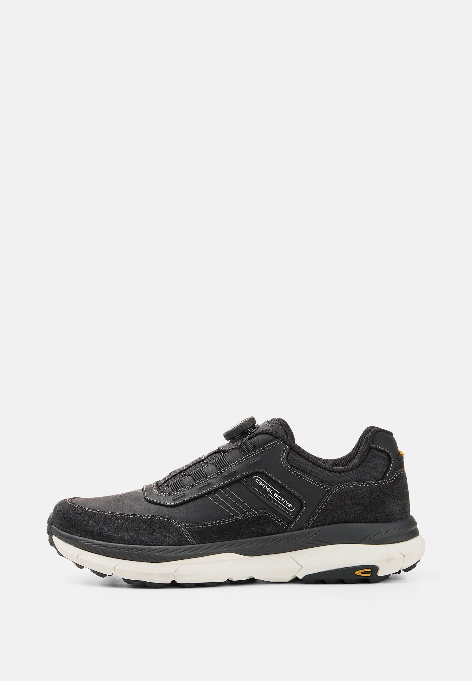 Herren Leder Sneaker mit Textilfutter Schwarz frontal vorn