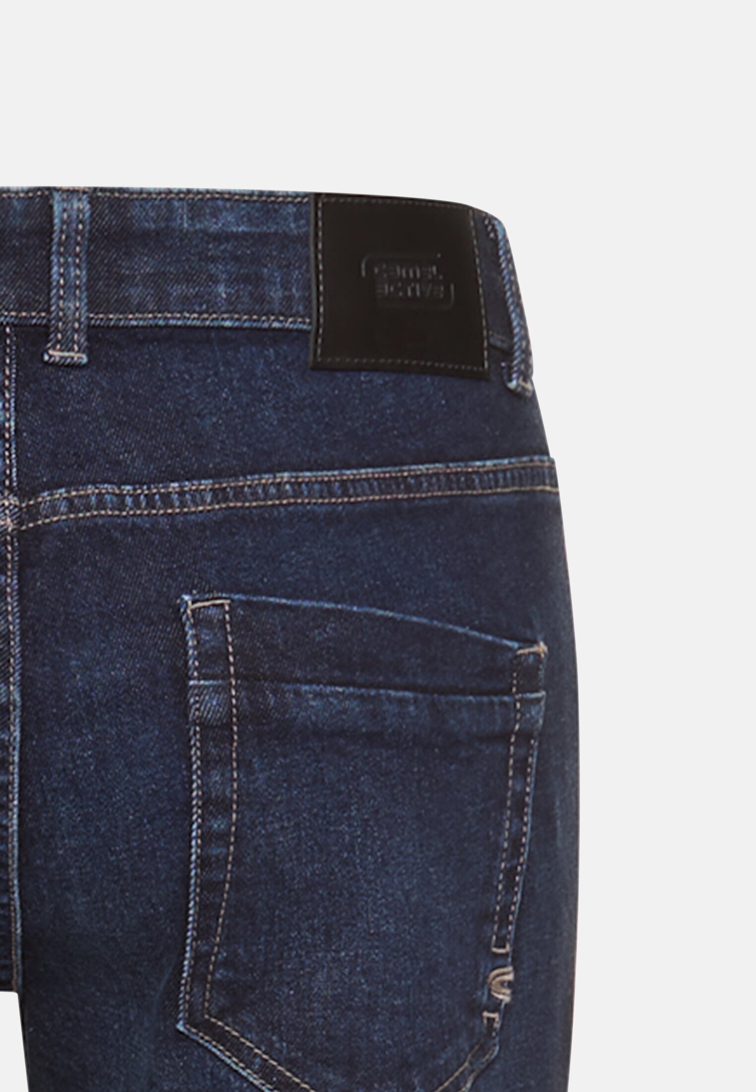 Heren 5-punts slim fit broek van katoenmix Indigo blauw achter dichtbij