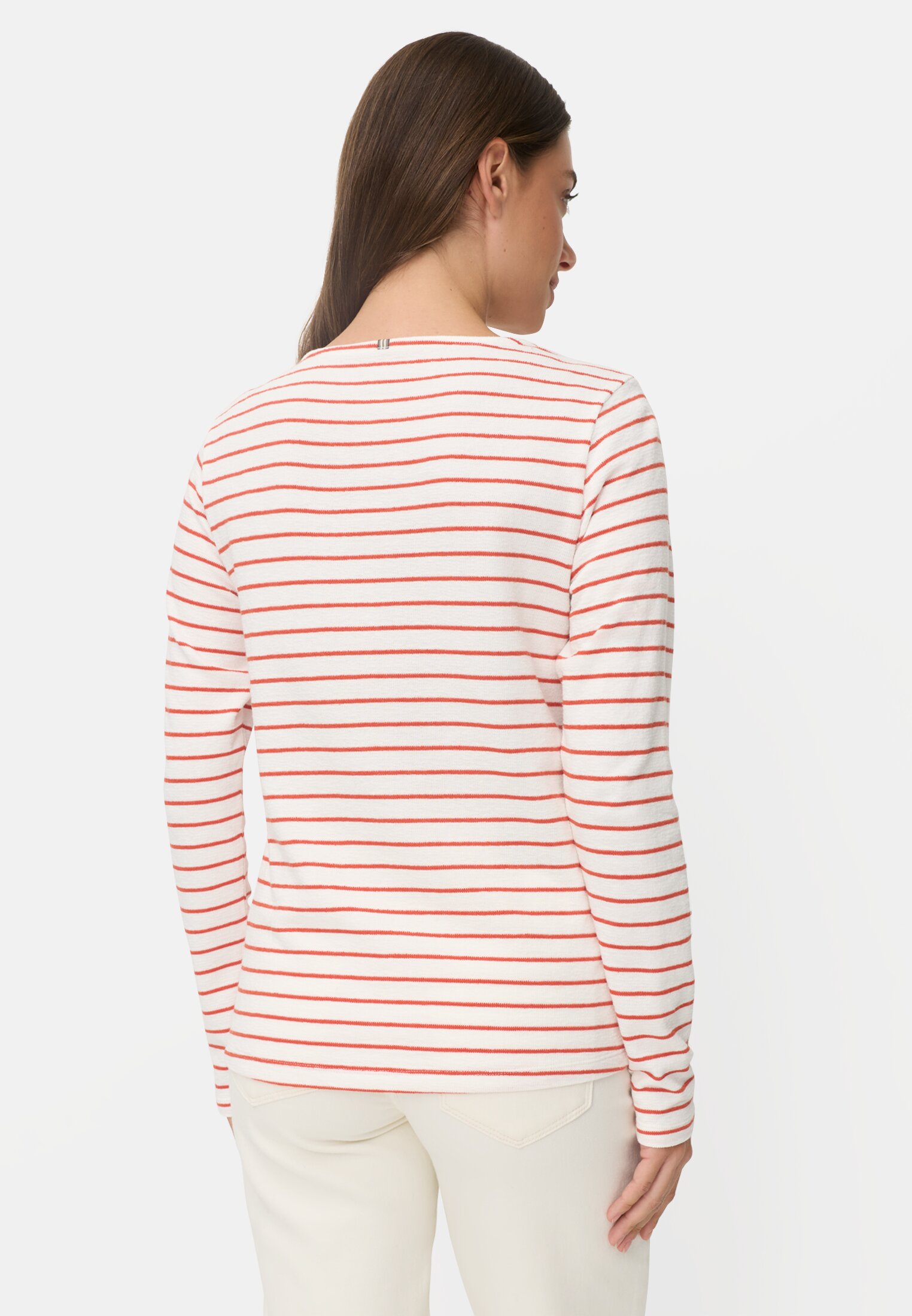 Vrouwen Jerseyshirt van 100% katoen Oranje gedragen achter