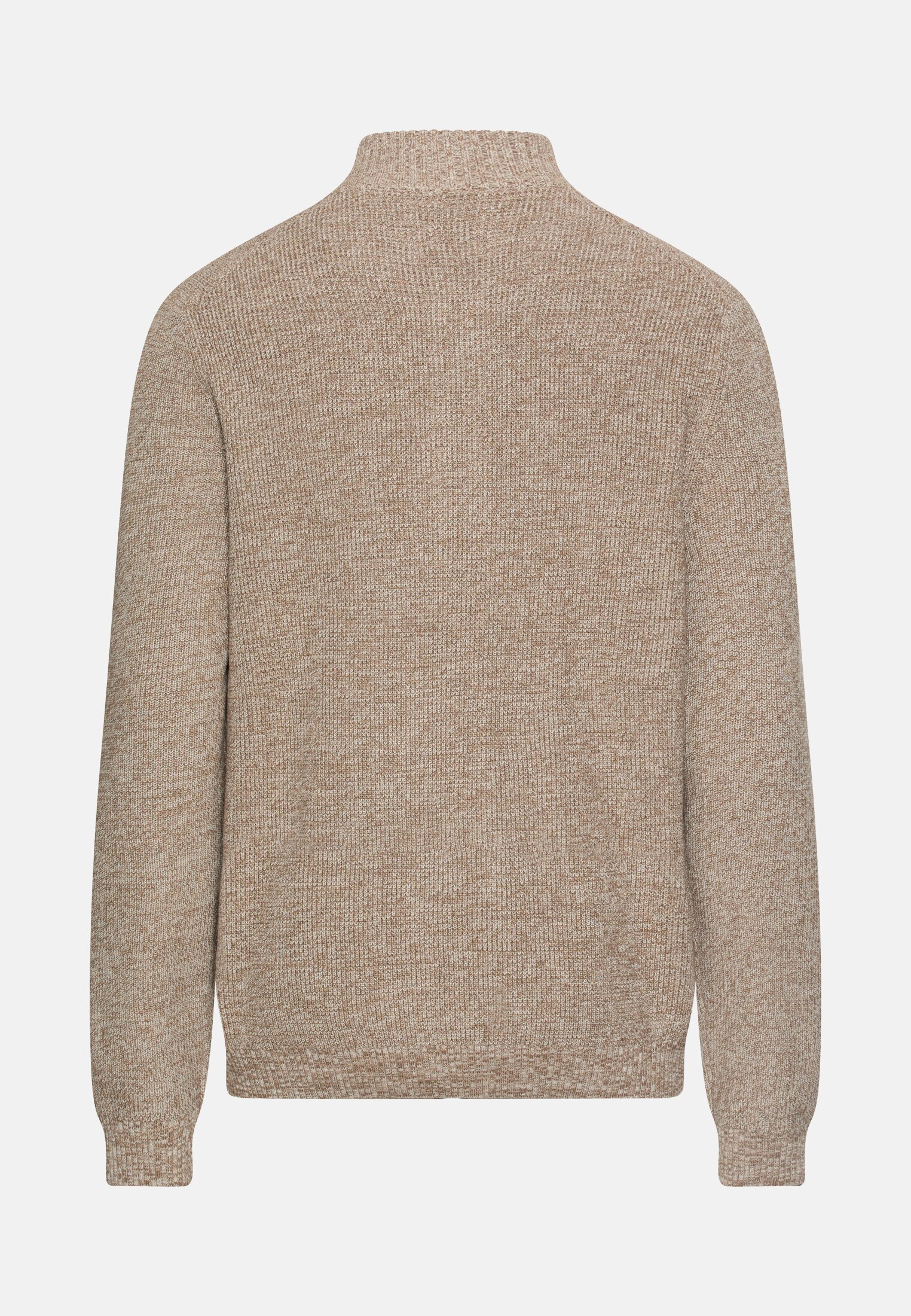 Herren Kerniger Strick-Pullover aus Baumwollgemisch Beige frontal hinten