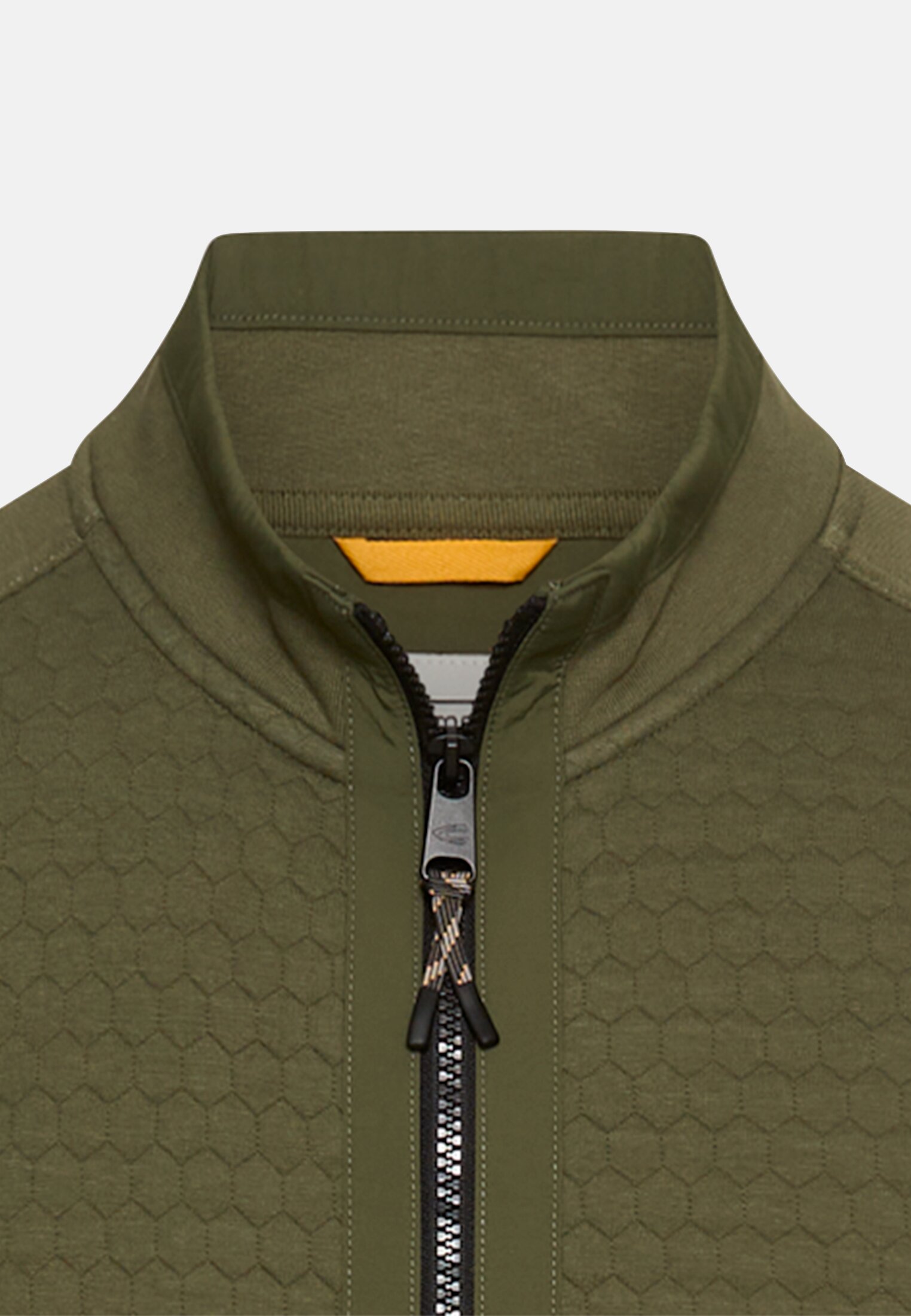 Men Cotton blend sweat jacket Forest green front close