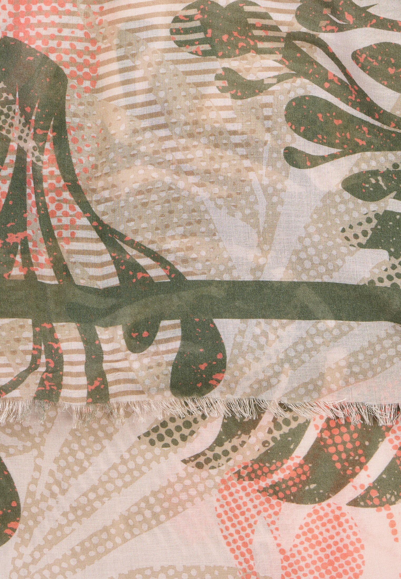 Women Scarf with print Orange front close