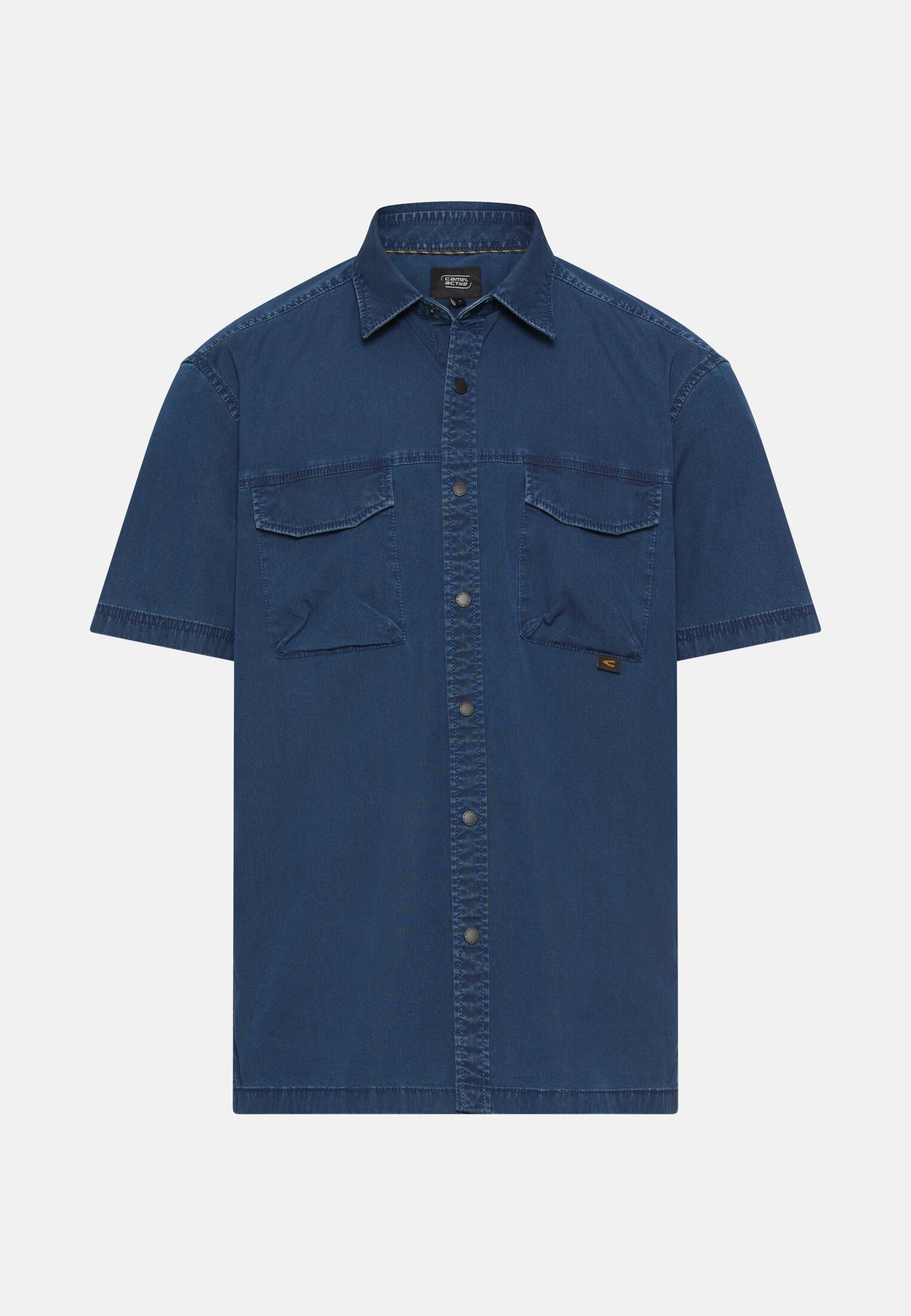 Men Shirt with flap pockets Indigo Blue frontal front