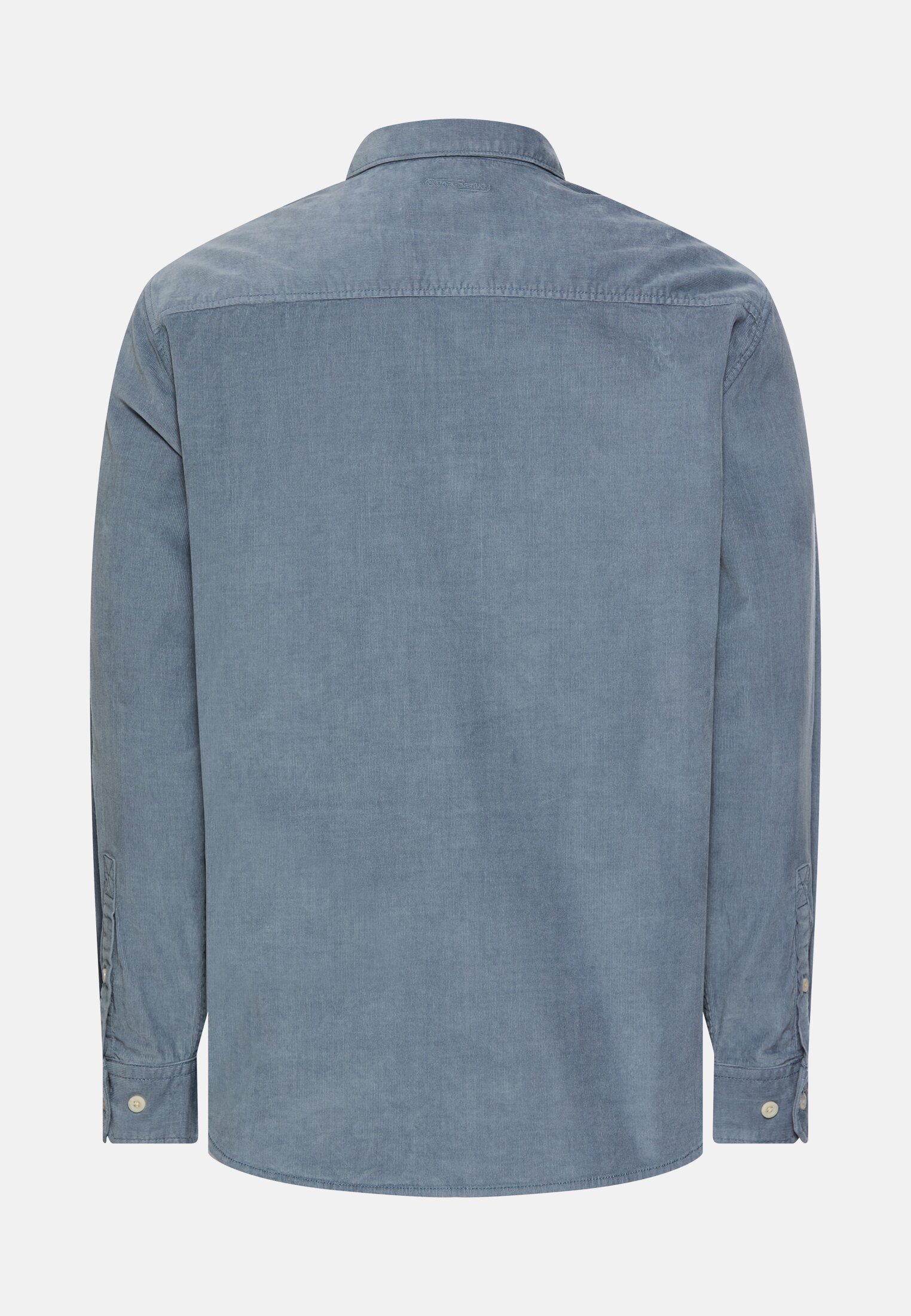 Men Corduroy shirt with 2-way stretch Stone blue frontal back