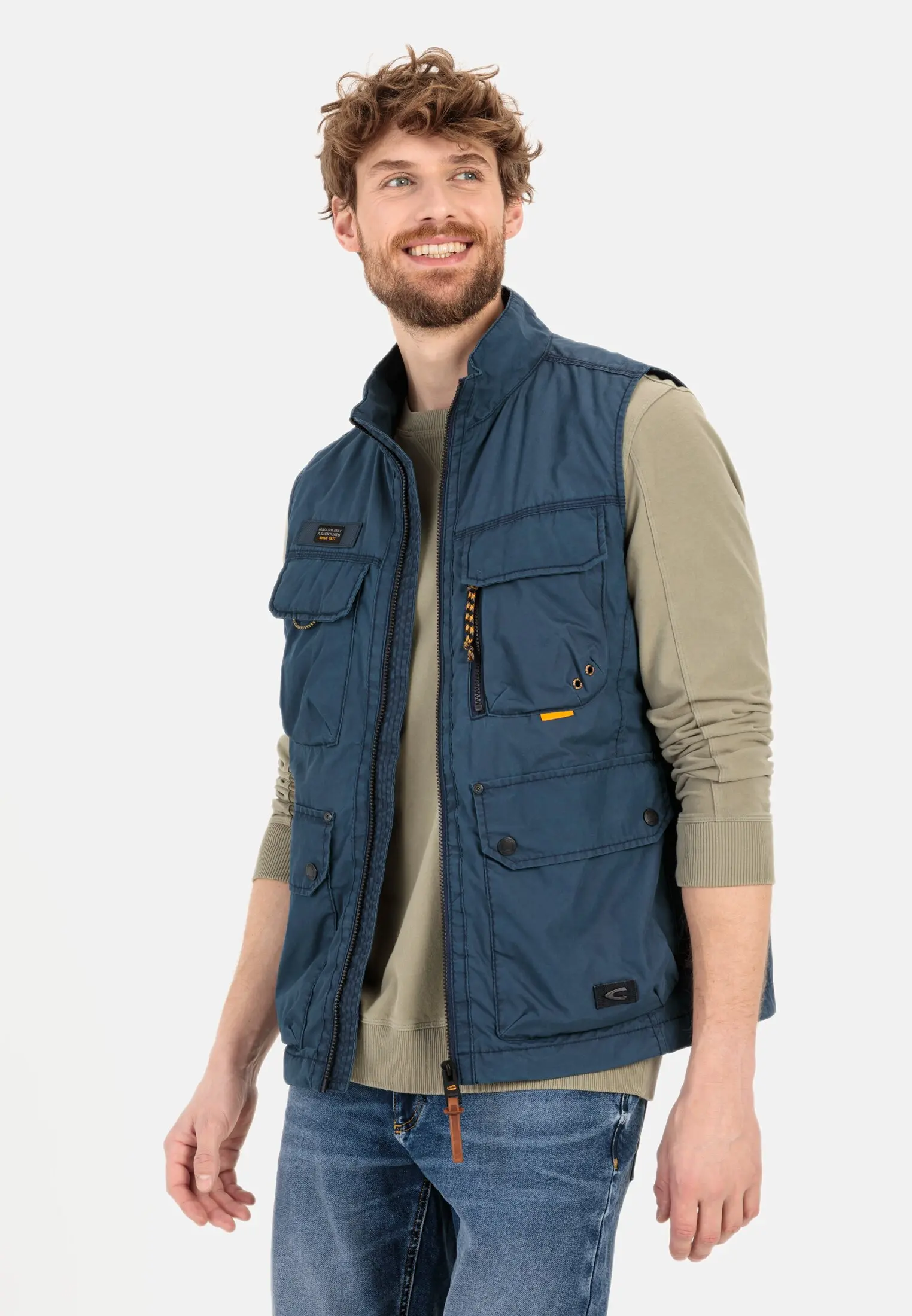Multipocket vest for Men in blue camel active