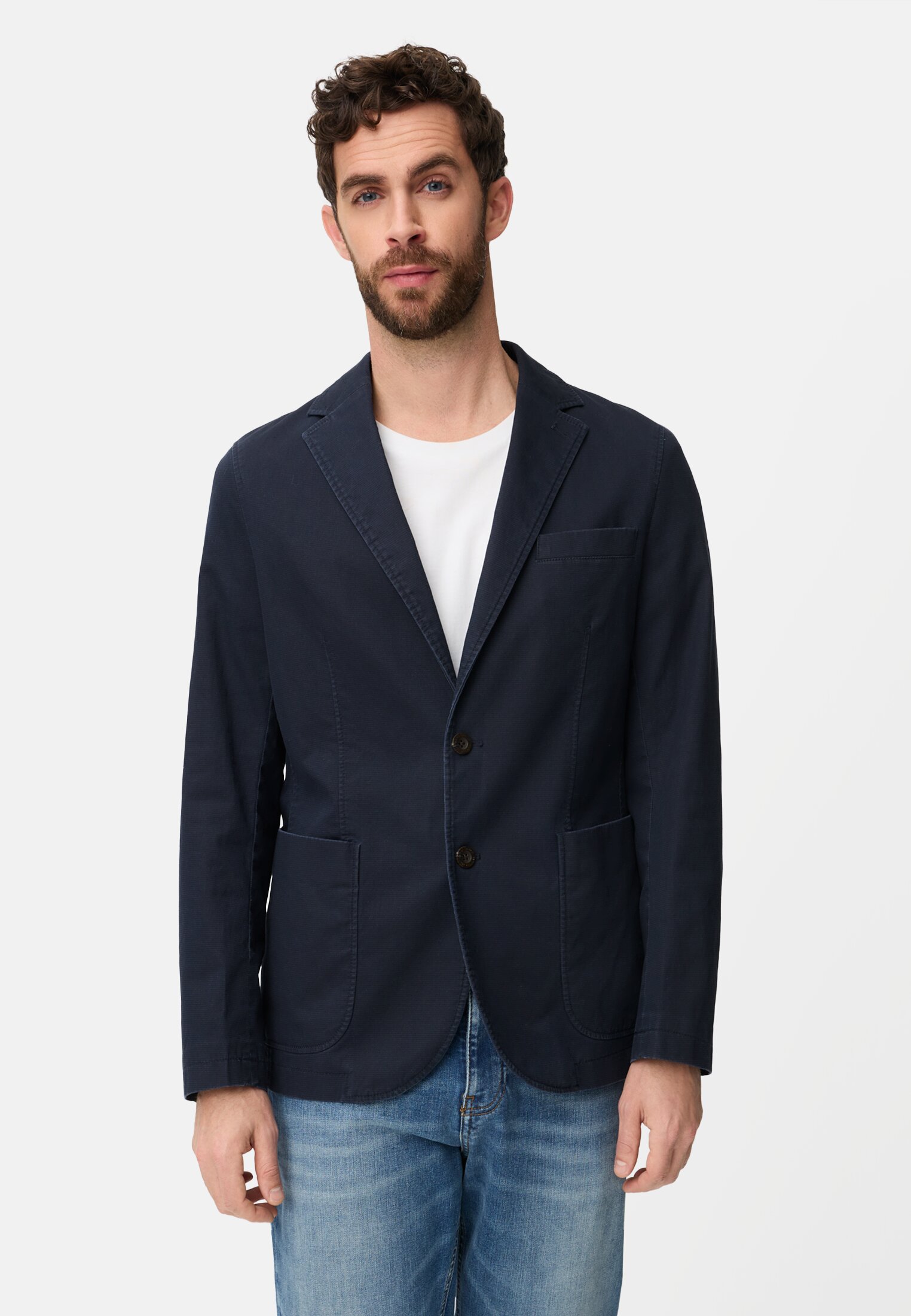 Heren Elastisch colbert met veiligheidszak Donkerblauw gedragen voor