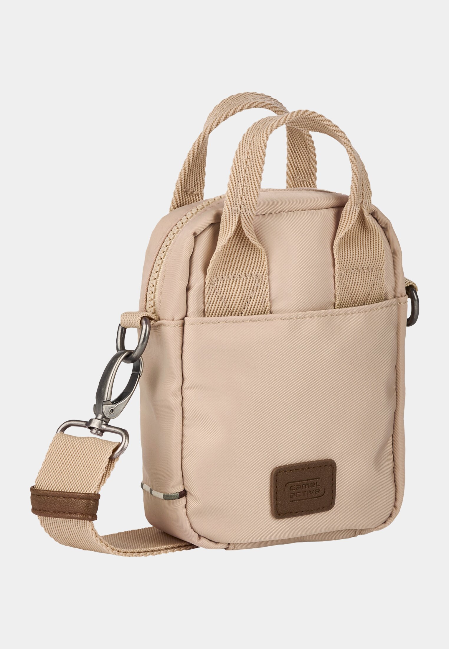 Vrouwen AURUM mobiele telefoonhoesje met verstelbare schouderriem Beige frontaal achter