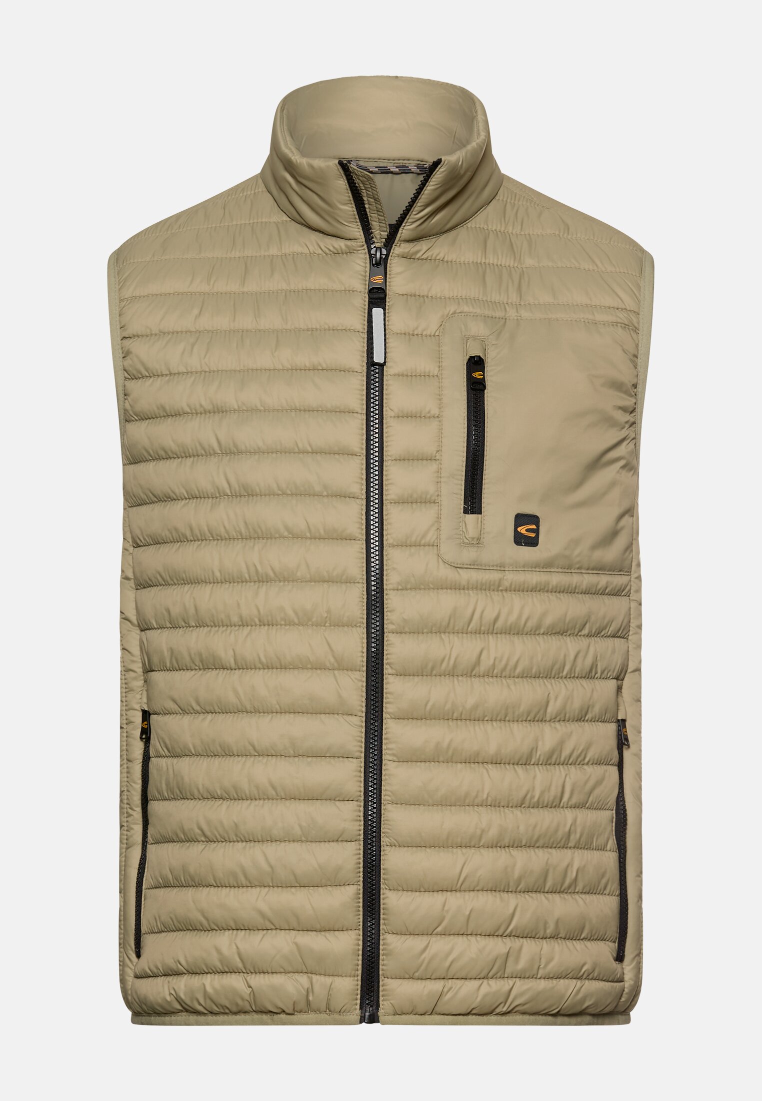 Men Vest with water-repellent function Khaki frontal front