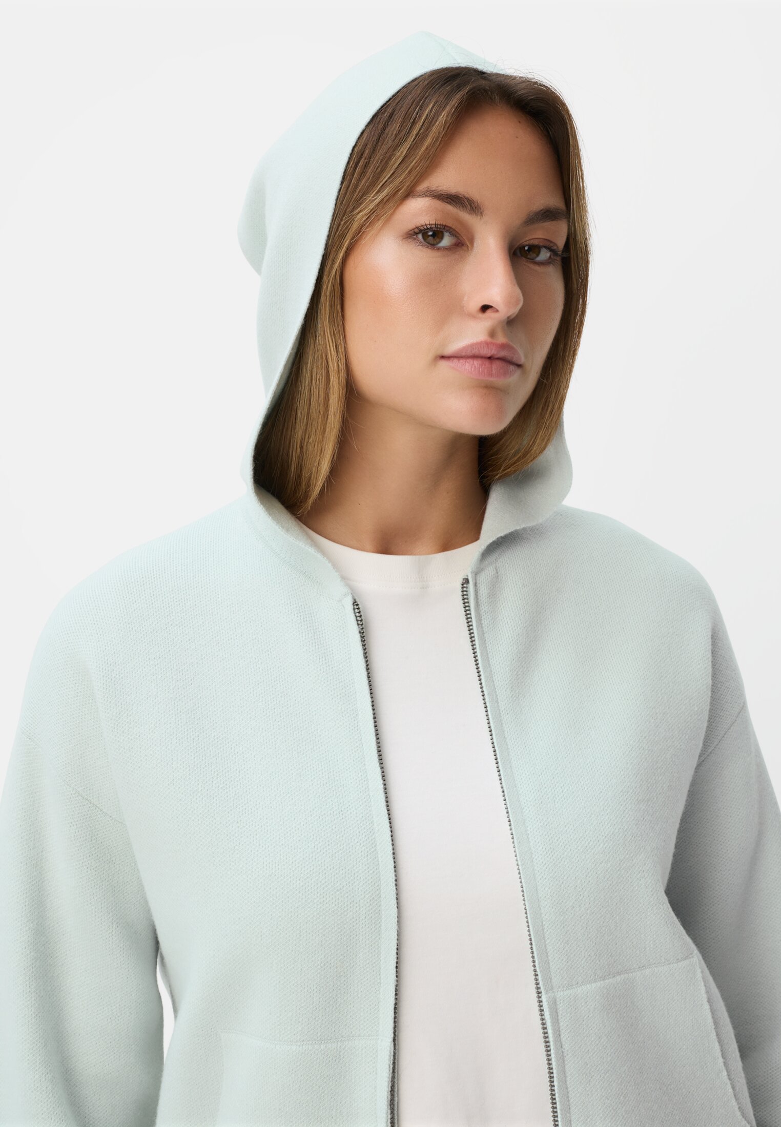 Vrouwen Vest met capuchon gedragen emotional