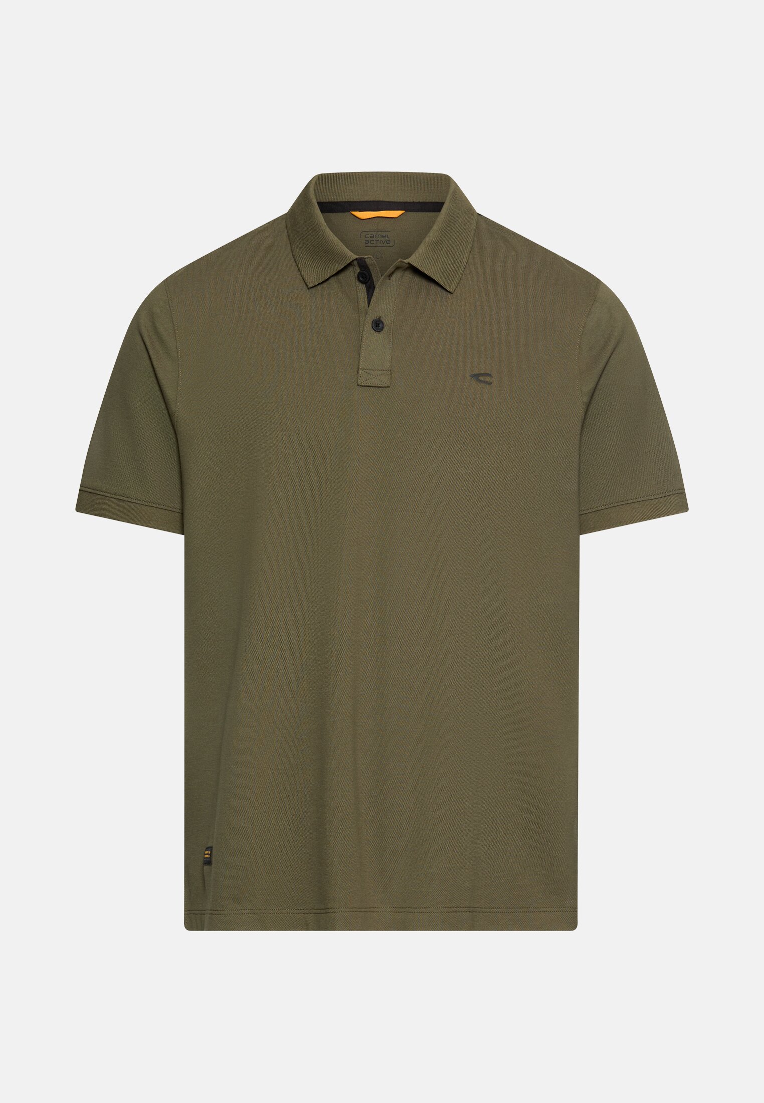 Herren Poloshirt mit Kontrastdetails Grün frontal vorn