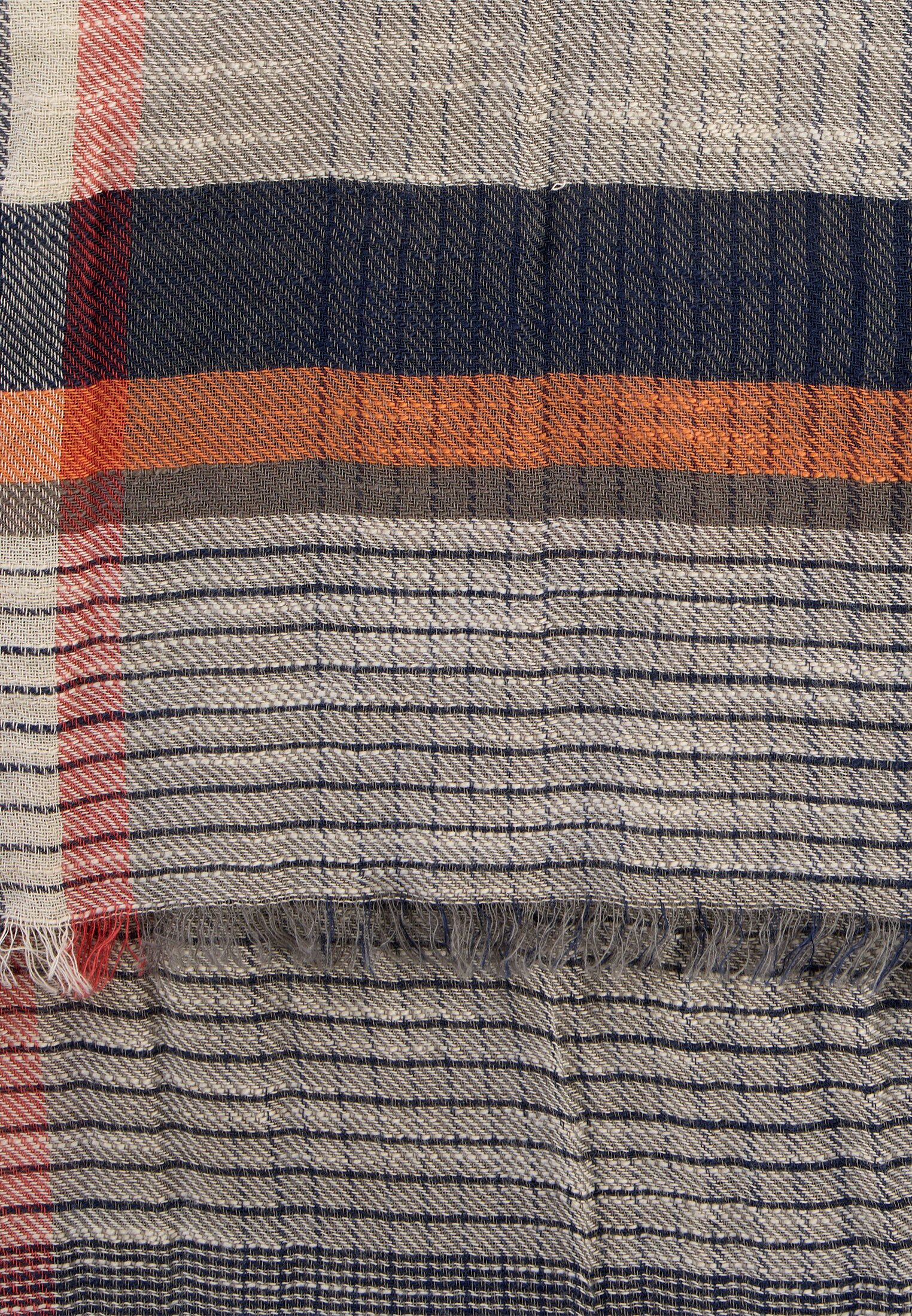 Herren Schal aus reiner Baumwolle Orange vorne nah