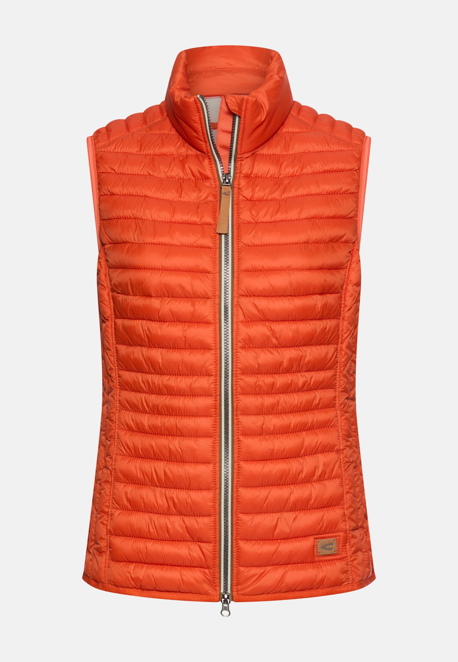 Women Windproof vest with two inner pockets Orange frontal front