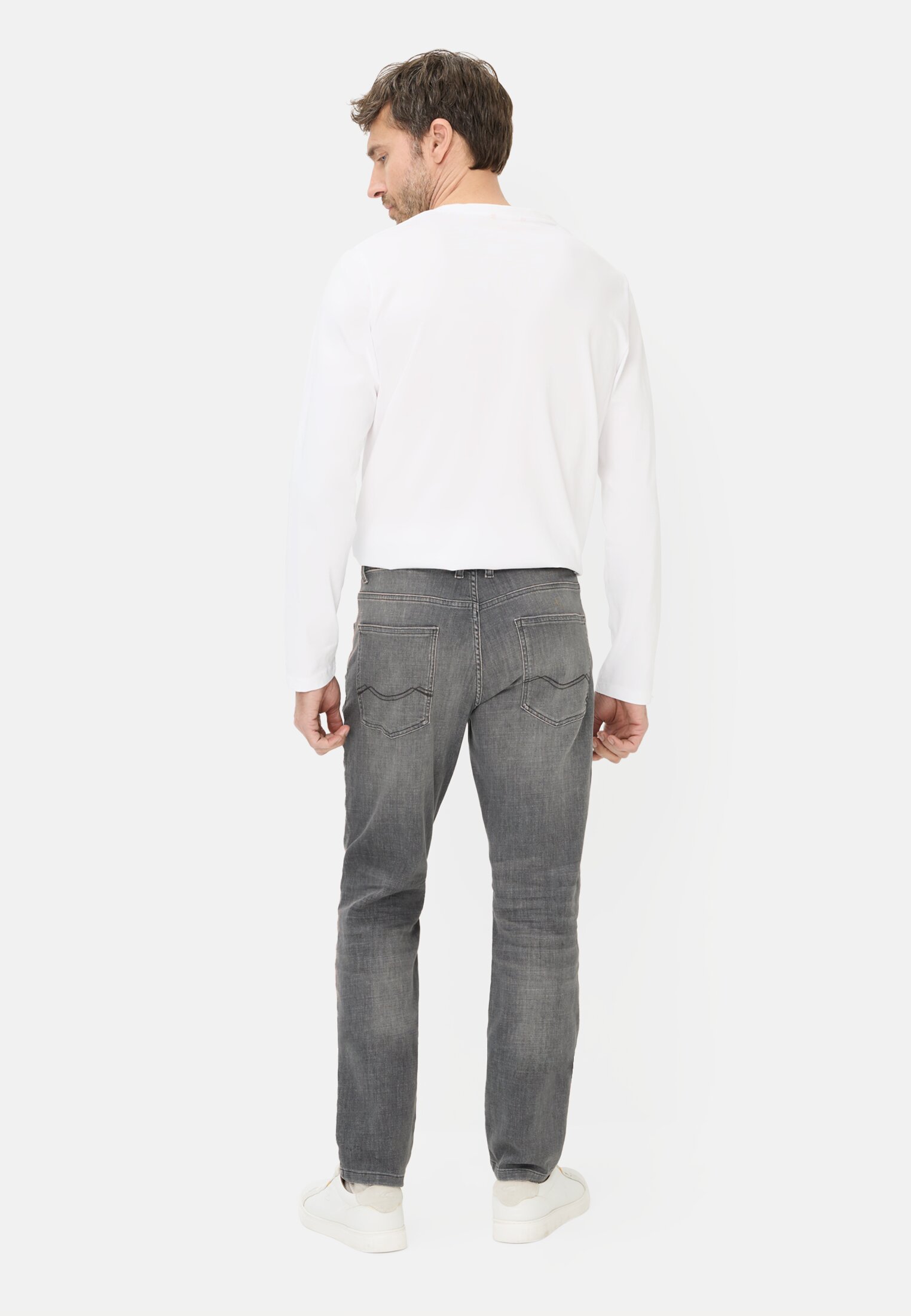 Men fleXXXactive® trousers with cooling performance Stone Gray worn back