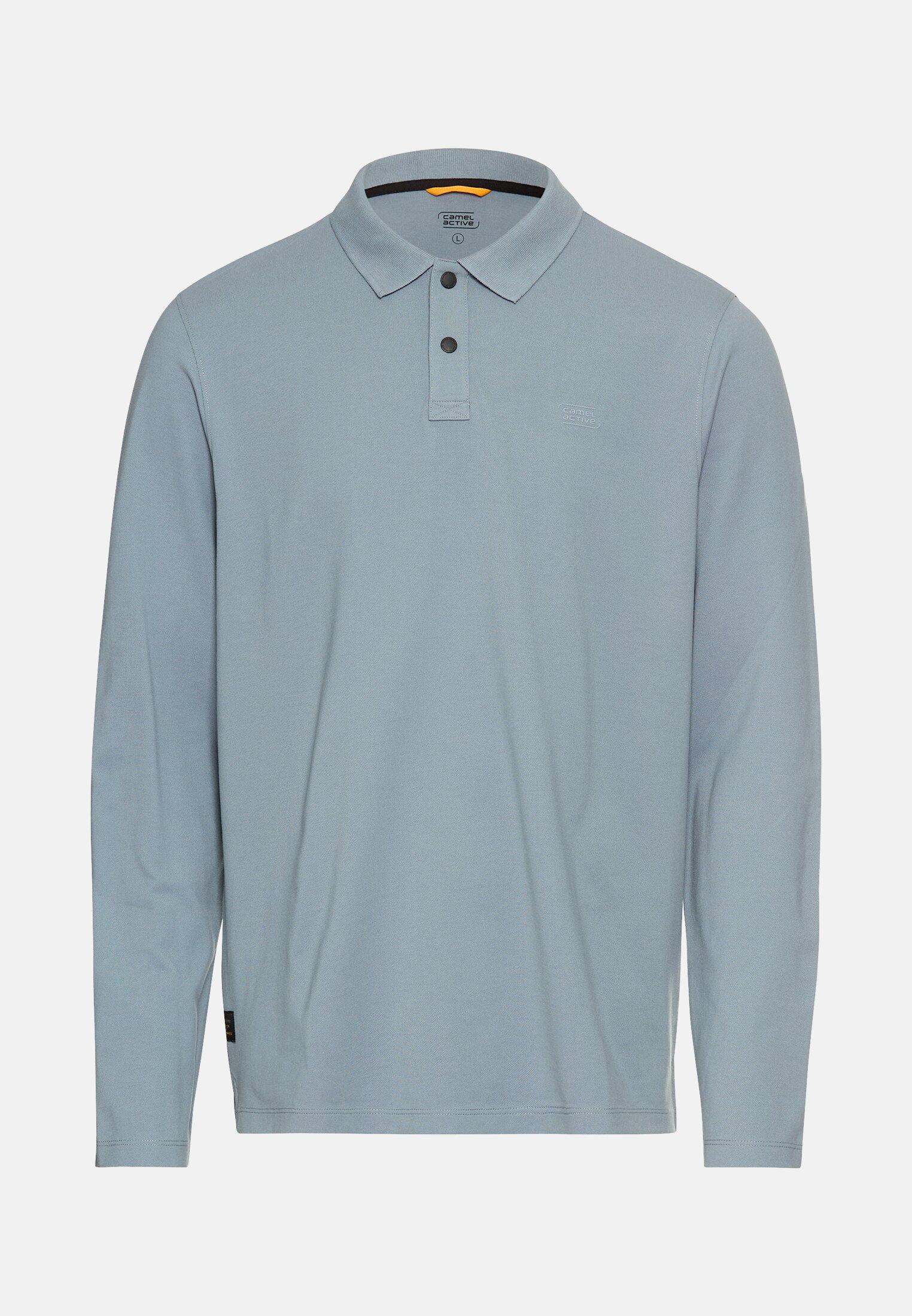 Men Polo shirt with cooling performance Stone blue frontal front