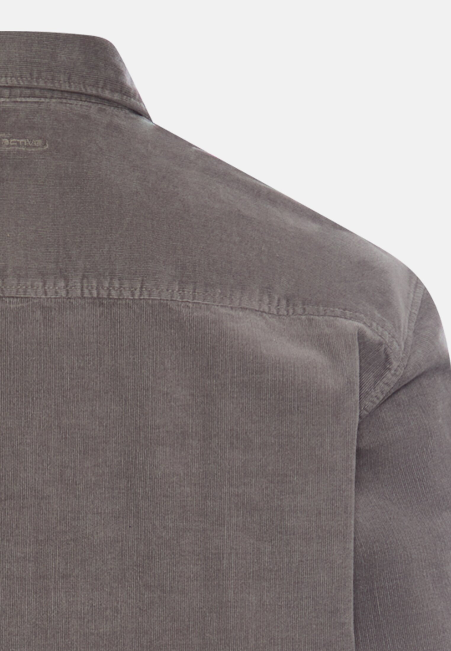 Men Corduroy shirt with 2-way stretch Graphite grey close back